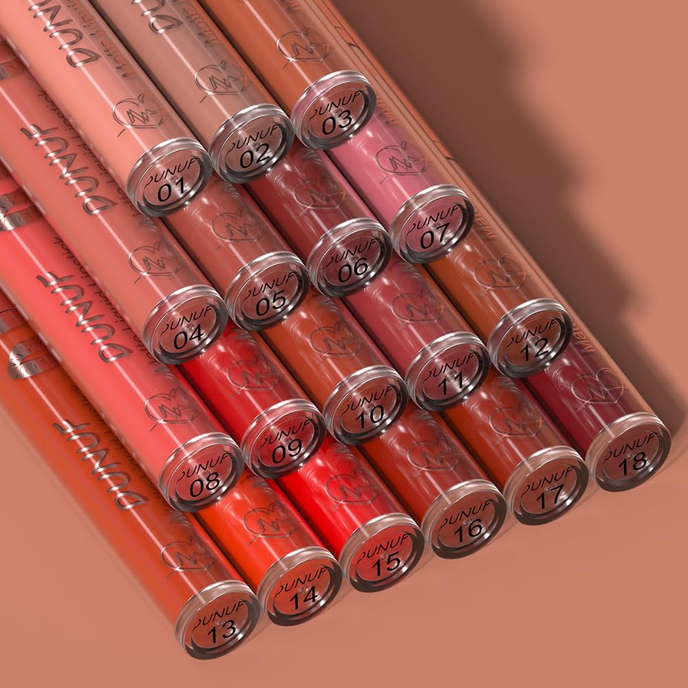 12 Colors Matte Liquid Lipstick Set Velvety Lip Gloss Lip Kit Waterproof Long Lasting Wear Nude Lip Gloss Beauty Cosmetics Gift Box Set (Set A, Set A) Halalzen