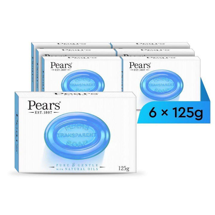 Pears Pure & Gentle Transparent Natural Soap Bar - Made with Mint Extracts, Nourishing and Refreshing Bathing Cleanser, Gentle & Soothing Skin Care, Pure Transparency, Pack of 12 x 125g Halalzen