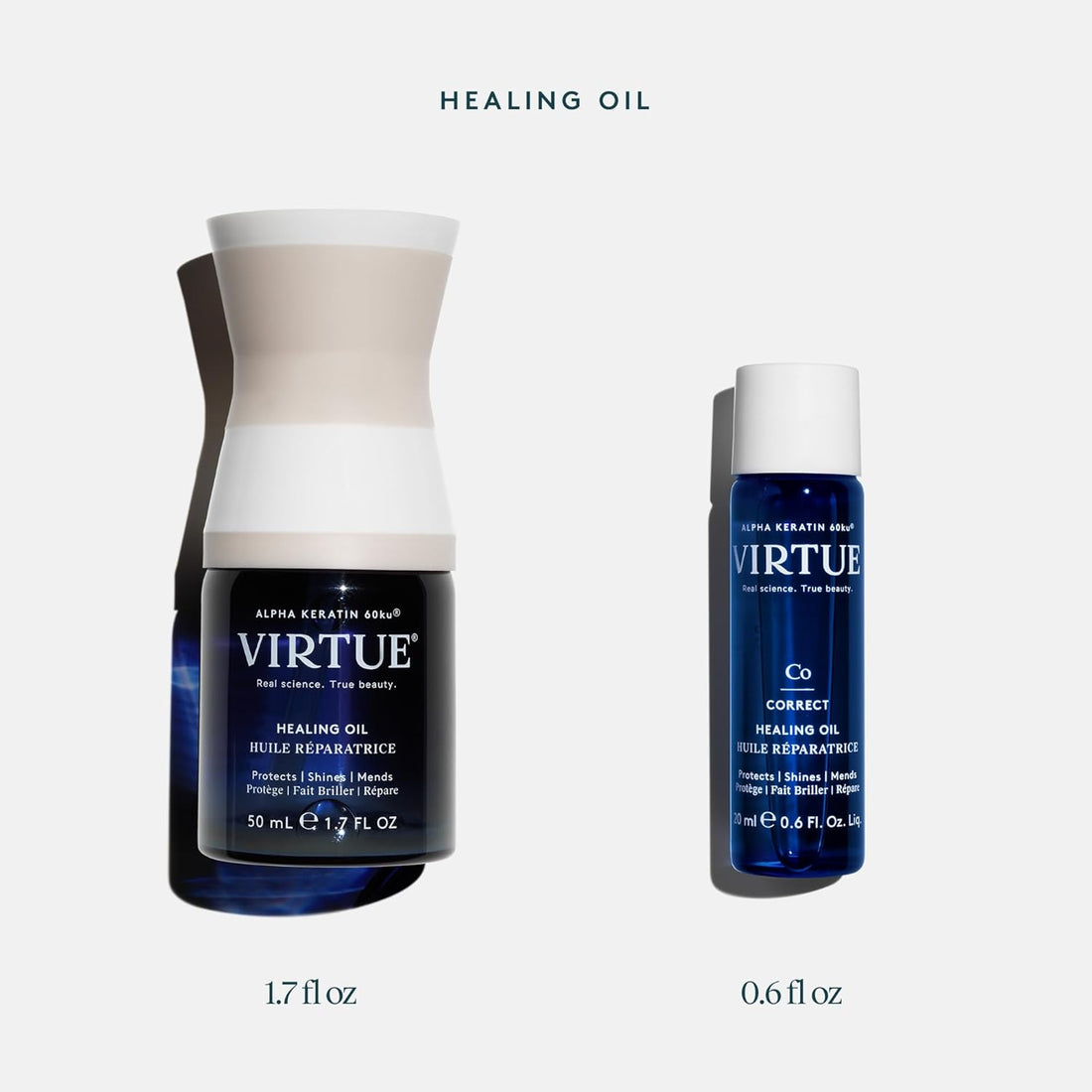 Virtue Healing Hair Oil | Lightweight Hair Serum | Shake to Activate | Adds Shine & Repairs Damaged Hair | 50 ml