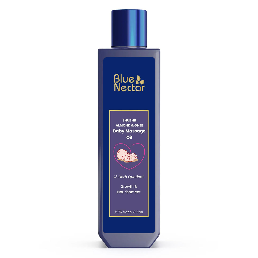 Blue Nectar Baby Oil with Organic Ghee, 100% Natural Baby Massage Oil with Coconut Oil & Olive Oil (100ml) Halalzen