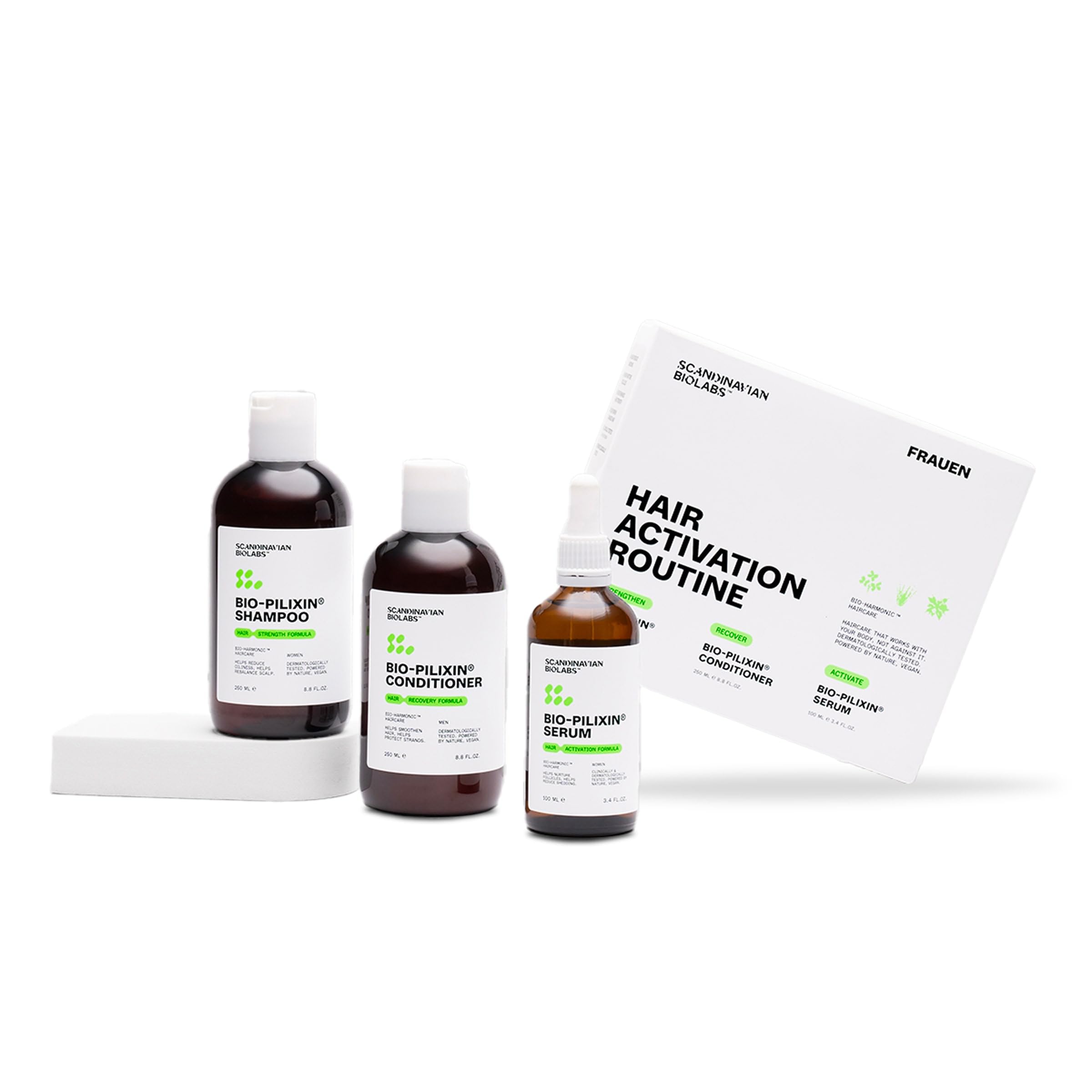 Scandinavian Biolabs Bio-Pilixin® Serum For Women | Helps Reduce Hair Loss Due to Breakage, Activates Hair Growth, Stem Cell Technology, Drug-Free, Clinically Tested, 100 mL / 3.4 Oz (1-Month)