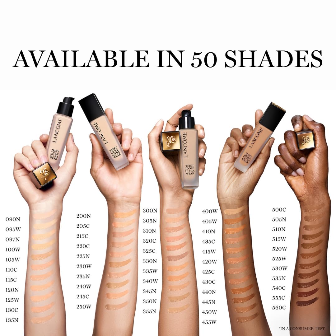 Lancôme Teint Idole Ultra Wear Foundation, Up to 24H Longwear, Liquid Foundation with Buildable Coverage, Natural Matte Finish, Hyaluronic Acid & SPF 35, 30ml Halalzen