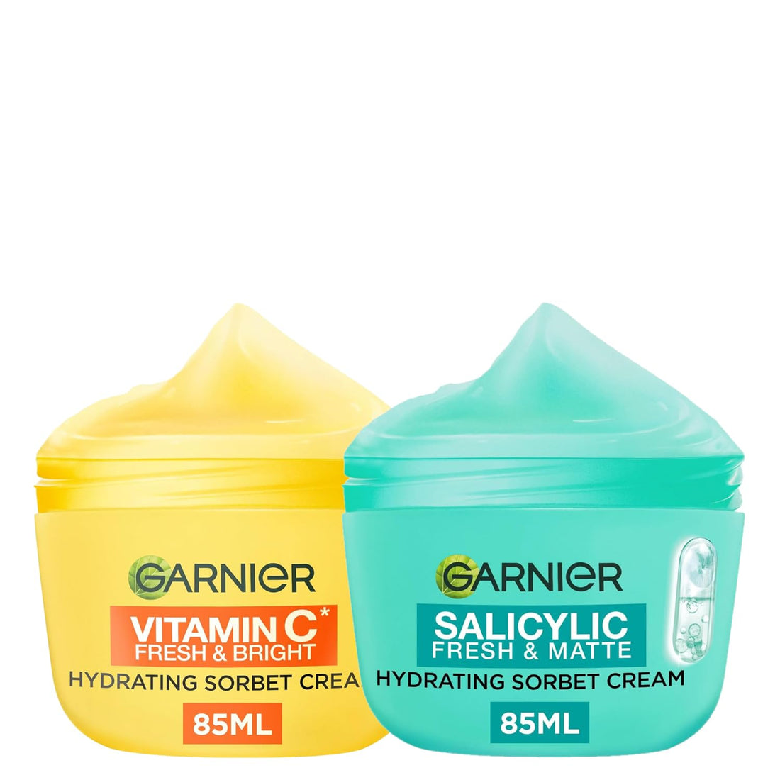 Garnier Vitamin C* Fresh & Bright Hydrating Sorbet Cream, 4% Vitamin C* & Niacinamide, Ultra Fresh & Light, For Dull, Uneven Skin, Cruelty Free International & Vegan - 85ml
