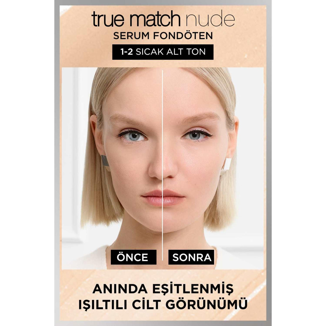 L'Oréal Paris Nude Tinted Serum for Face, Plumping and Hydrating Face Makeup, 1 Percent Pure Hyaluronic Acid, Nude Foundation to Cover, Replumps and Hydrates Skin in One Hour, Shade 4-5 Medium Halalzen