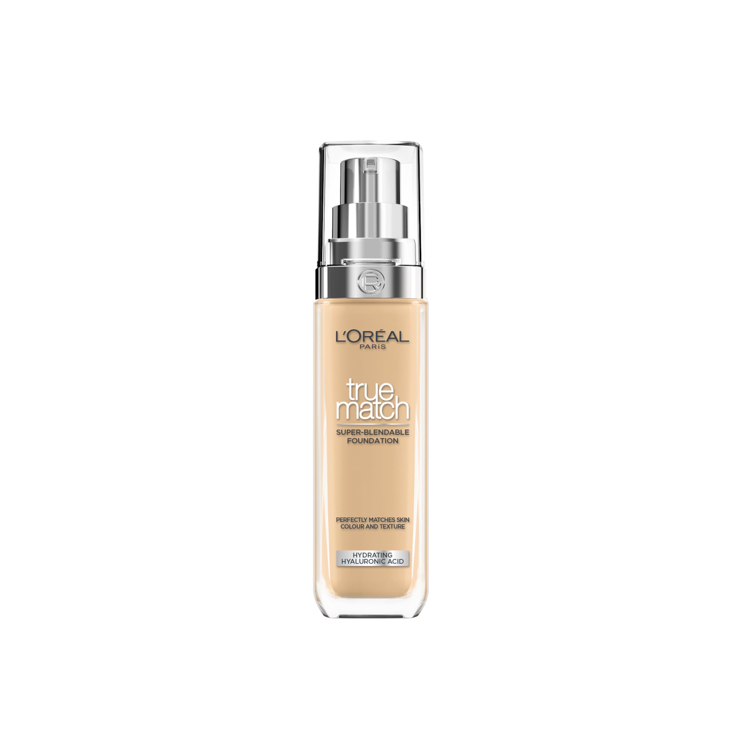 L'Oréal Paris Foundation for Face, Skincare Infused with Hyaluronic Acid, True Match Hydrating Liquid Foundation for All Skin Tones, SPF 16, 1N Ivory, 30 ml Halalzen