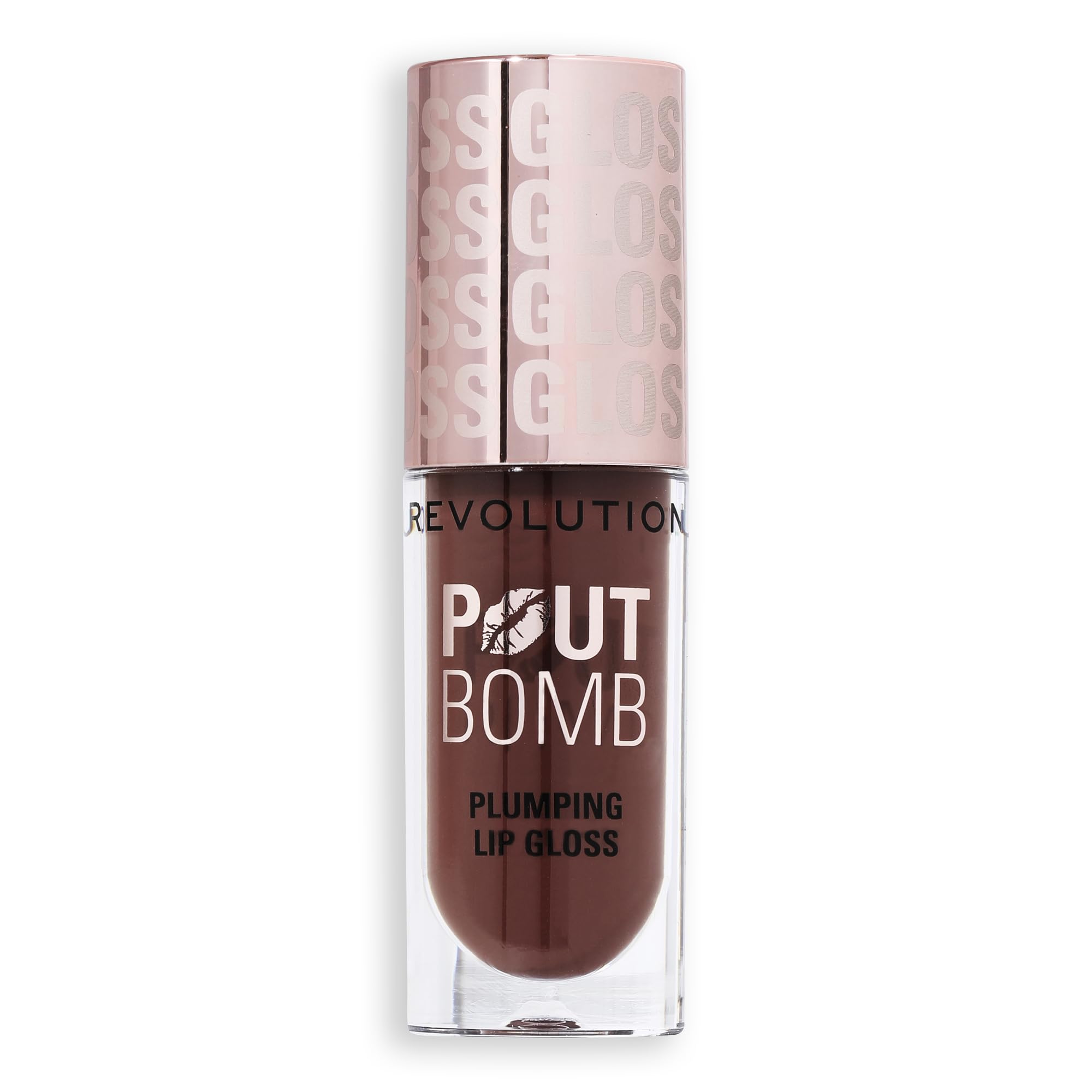 Revolution Beauty, Pout Bomb Plumping Lip Gloss, High-Shine for Glossy, Fuller & Plump Lips with Hyaluronic Acid & Peptides, Vegan & Cruelty-Free, Sheer Milky Nude Halalzen