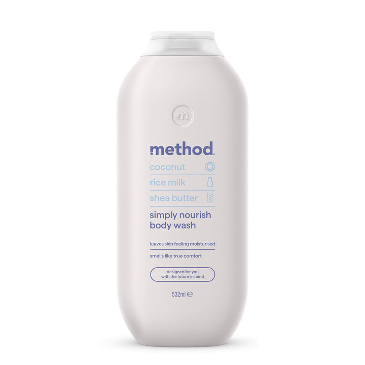 Method Body Wash, Simply Nourish, Shower Gel, Coconut, Rice Milk And Shea Butter Scent, Pack of 1, 532ml Halalzen