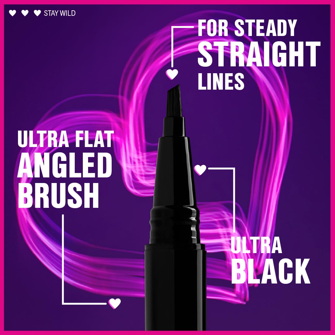 wet n wild Mega Last Breakup Proof Liquid Eyeliner - Ultra-Fine Brush, Waterproof, 16-Hour Long-Lasting Wear- Cruelty-Free & Vegan - Black