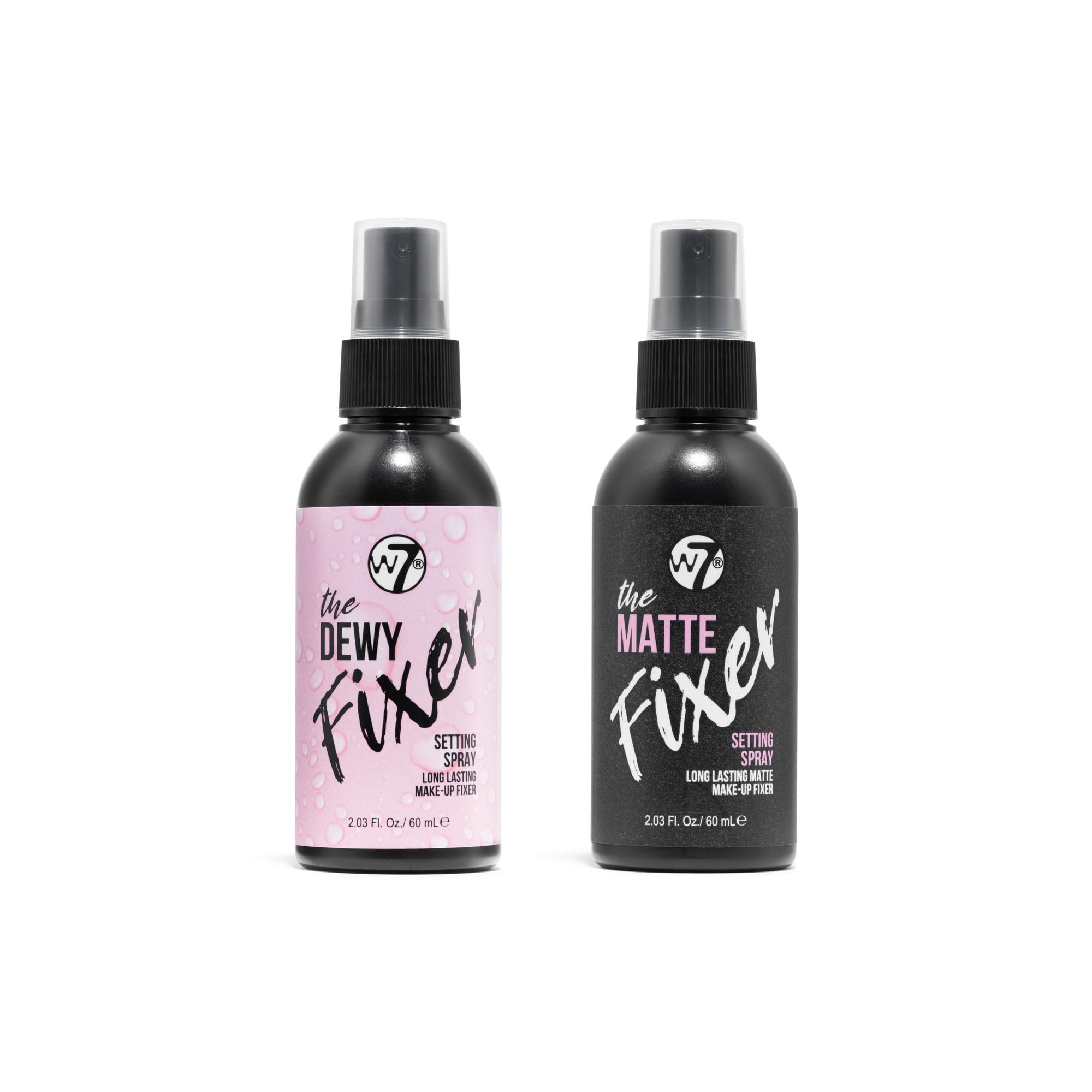 W7 The Fixer Duo - Makeup Setting Spray 2Pcs Set - Dewy & Matte Finishes For Fixing Professional Makeup Halalzen