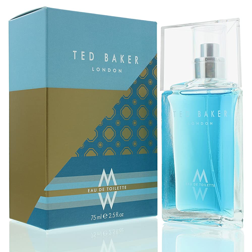 Ted Baker M Eau De Toilette Men's Fragrance Fresh Citrus Spicy Scent with Mandarin, Bergamot, Black Pepper, Amber Vetiver Musk Long Lasting EDT Spray for Men & Teens 2.5 fl oz / 75ml