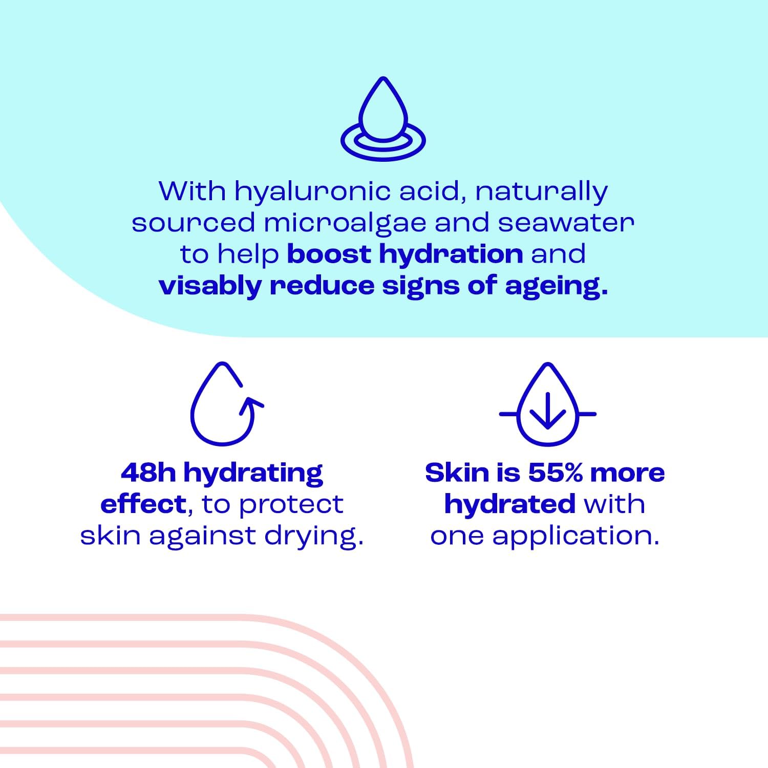 E45 Face Hydrating Serum - Instant 48-Hour Hyaluronic Acid Formula for Dry, Sensitive & Eczema Prone Skin - Rehydrating & Reinvigorating Serum – Perfume Free - Dermatologically Tested - 30ml