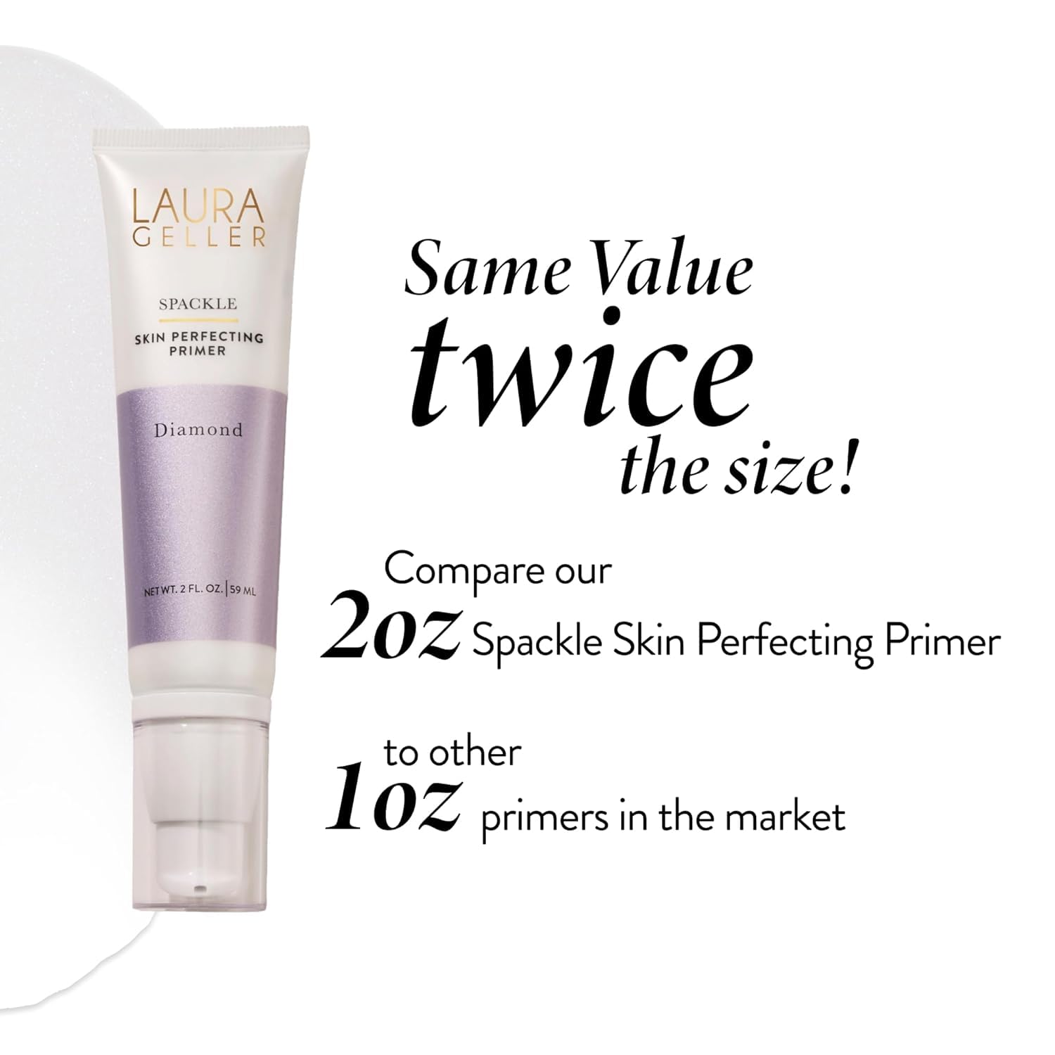 LAURA GELLER NEW YORK Spackle Primer - Diamond - Super-Size 2 Fl Oz - Hyaluronic Acid Makeup Primer for Mature Skin Halalzen