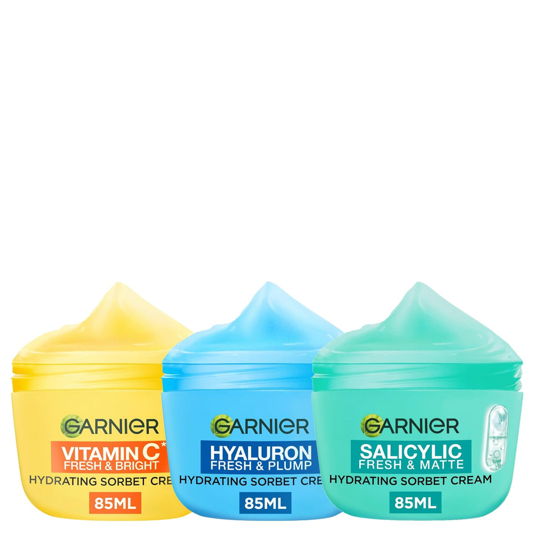Garnier Vitamin C* Fresh & Bright Hydrating Sorbet Cream, 4% Vitamin C* & Niacinamide, Ultra Fresh & Light, For Dull, Uneven Skin, Cruelty Free International & Vegan - 85ml