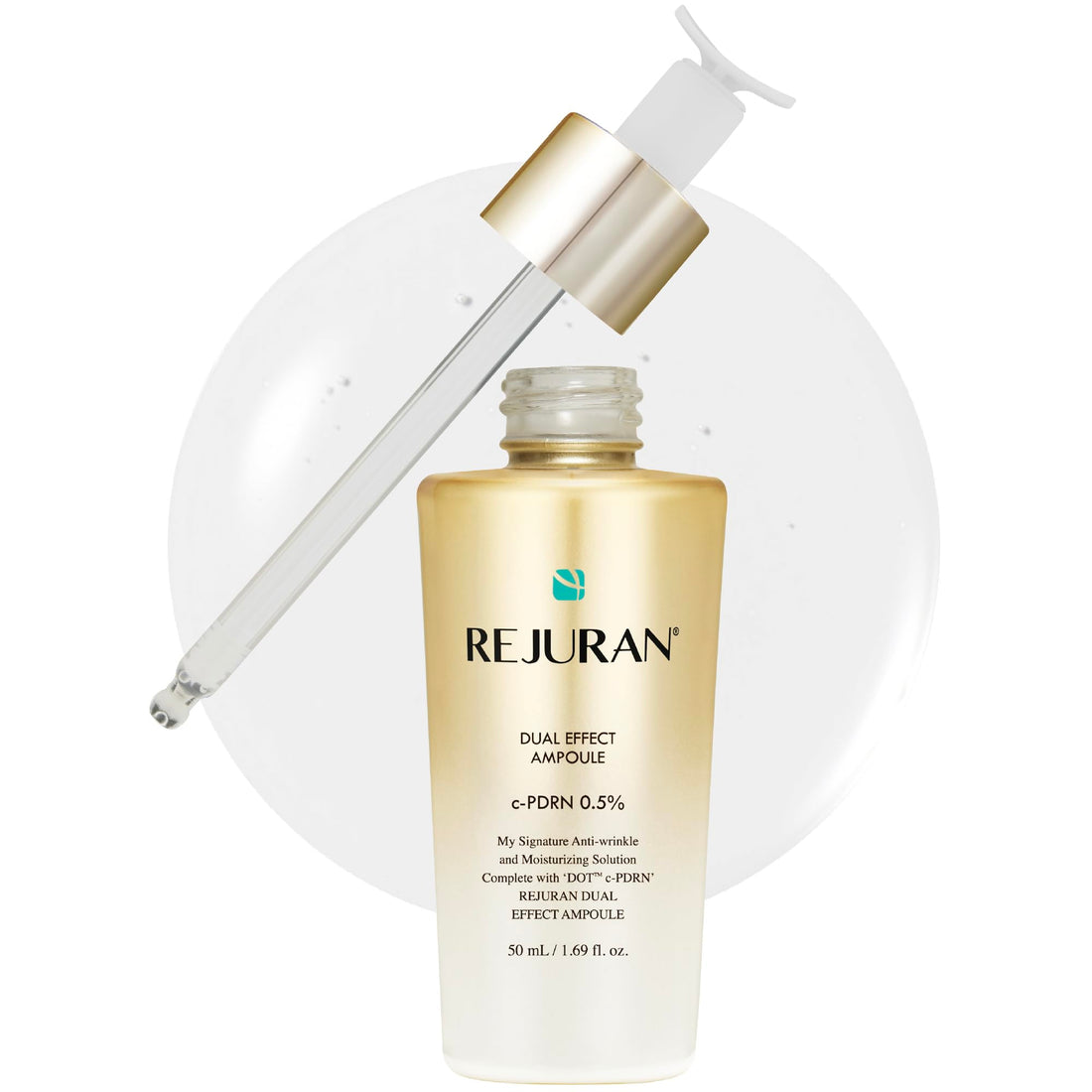 REJURAN® Dual Effect Ampoule, DOT DUAL c-PDRN® - Salmon DNA Face Serum for Deep Rejuvenation, Wrinkle Care, Firming, Skin Elasticity with Visible Anti-Aging Results. Korean Skincare (1.01 fl oz) Halalzen