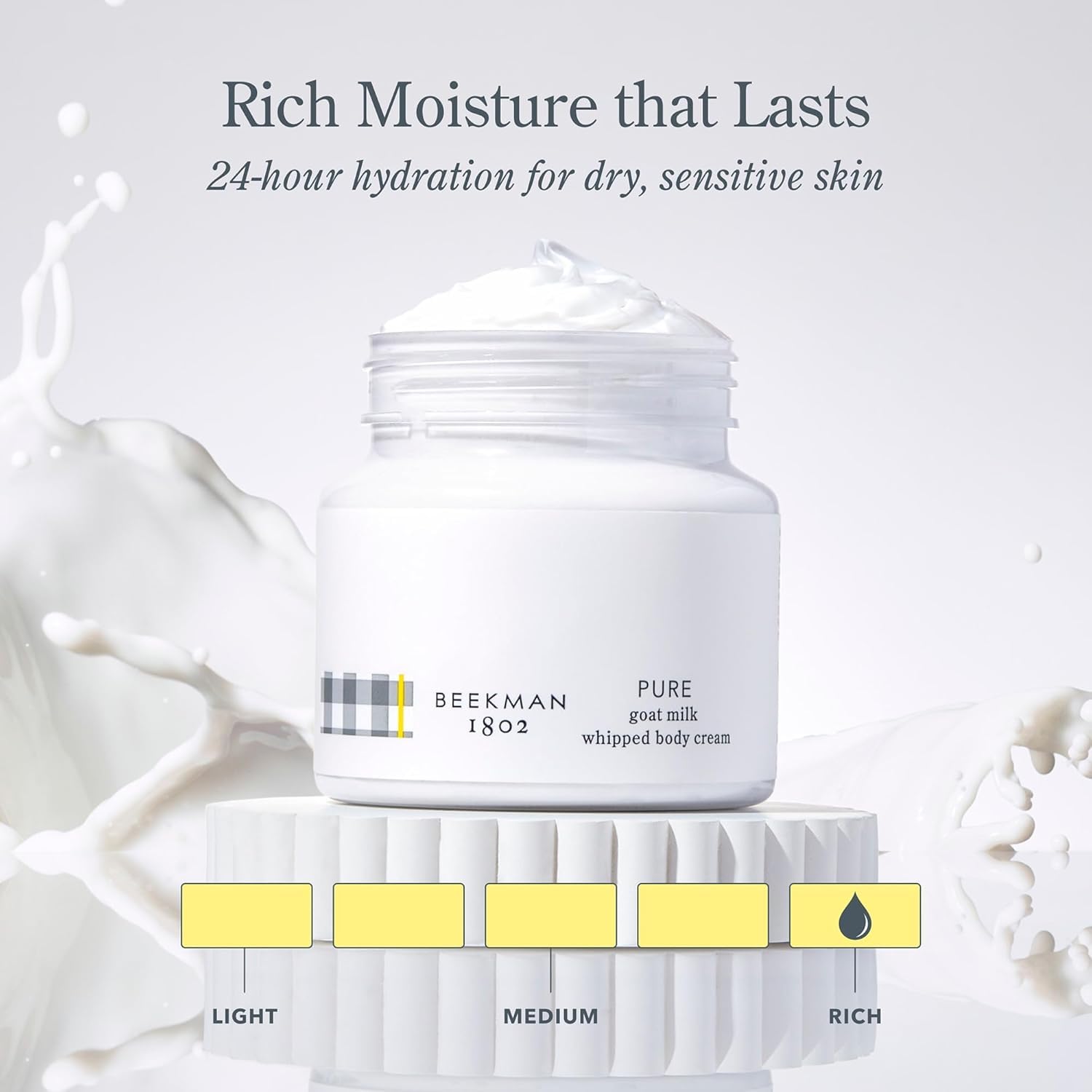 Beekman 1802 Whipped Body Cream – Rich Body Butter & Moisturizing Body Cream, Goat Milk Lotion, Shea Butter & Vitamin E, Hydrating Body Moisturizer for Dry Skin - Pure 8 oz Halalzen