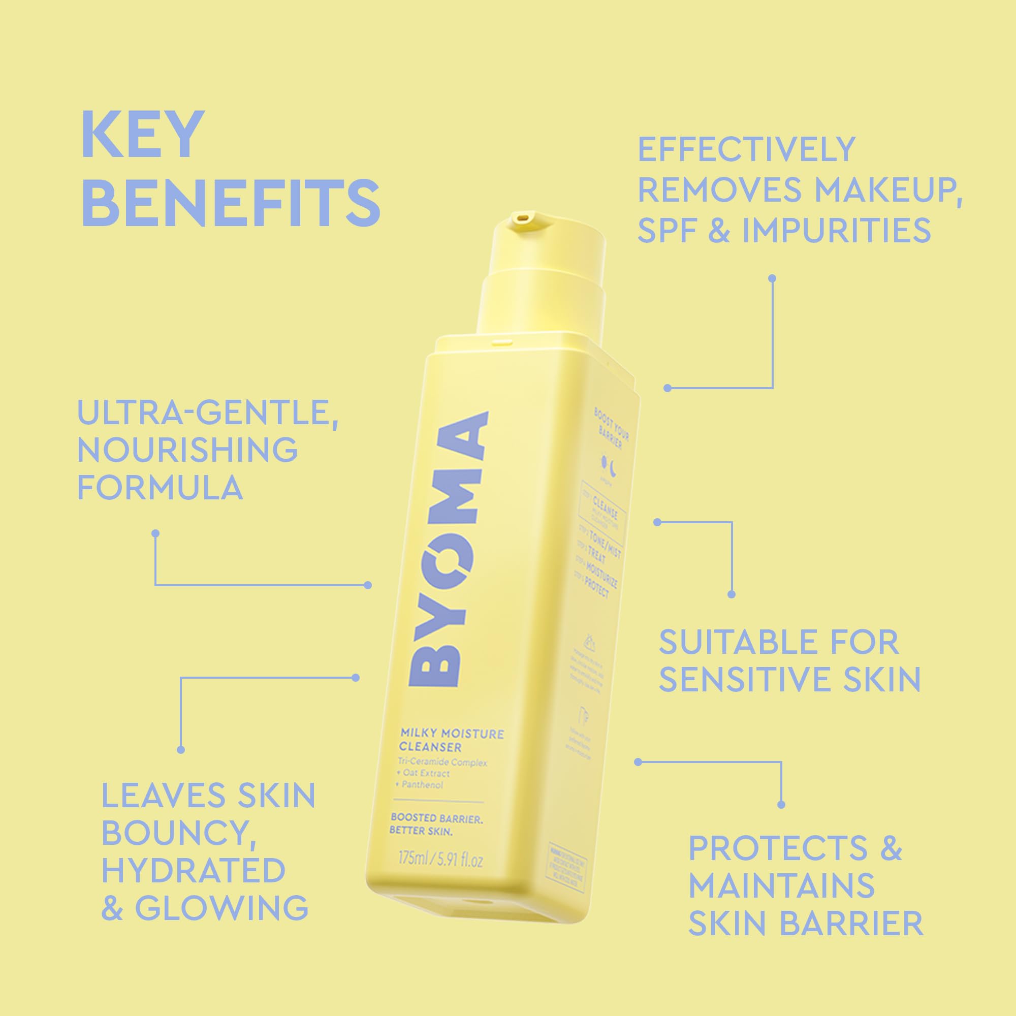 BYOMA Foaming Rice Deep Cleanser (175ml) Hydrating Gel to Foam Cleanser with Ceramides, Rice Extract & Marine Algae – Deep Cleansing, Non-Drying, Antioxidant-Rich, Vegan, Fragrance & Alcohol Free