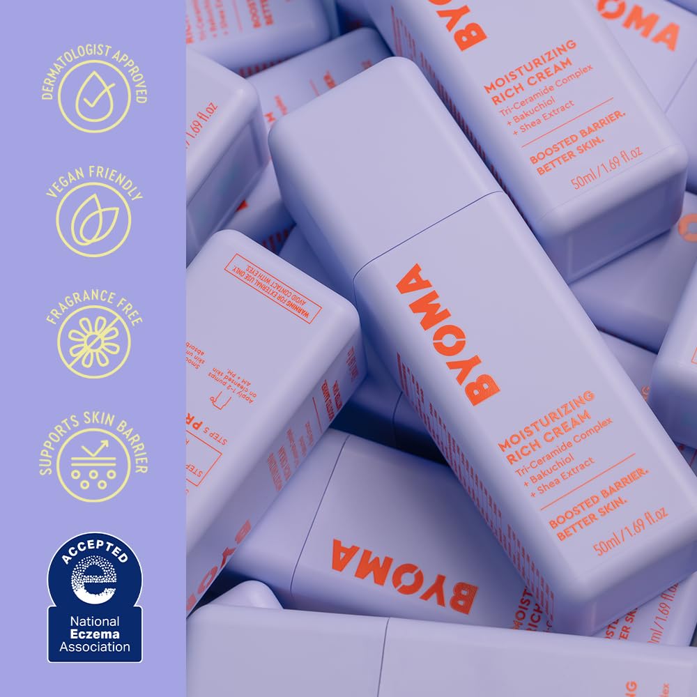 BYOMA Moisturising Gel Cream (50ml) Lightweight Oil Free Daily Moisturiser with Barrier Repair, Niacinamide and Green Tea, for All Skin Types - Alcohol Free, Vegan
