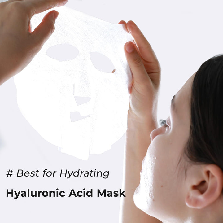 WIS Hyaluronic Acid Essence Full Face Facial Mask Sheet,Deep Hydrating Anti-Aging Serum Moisturizing Face Mask for Dull Dry Skin Care,Anti-Wrinkle & Fine Lines,24 Combo Pack