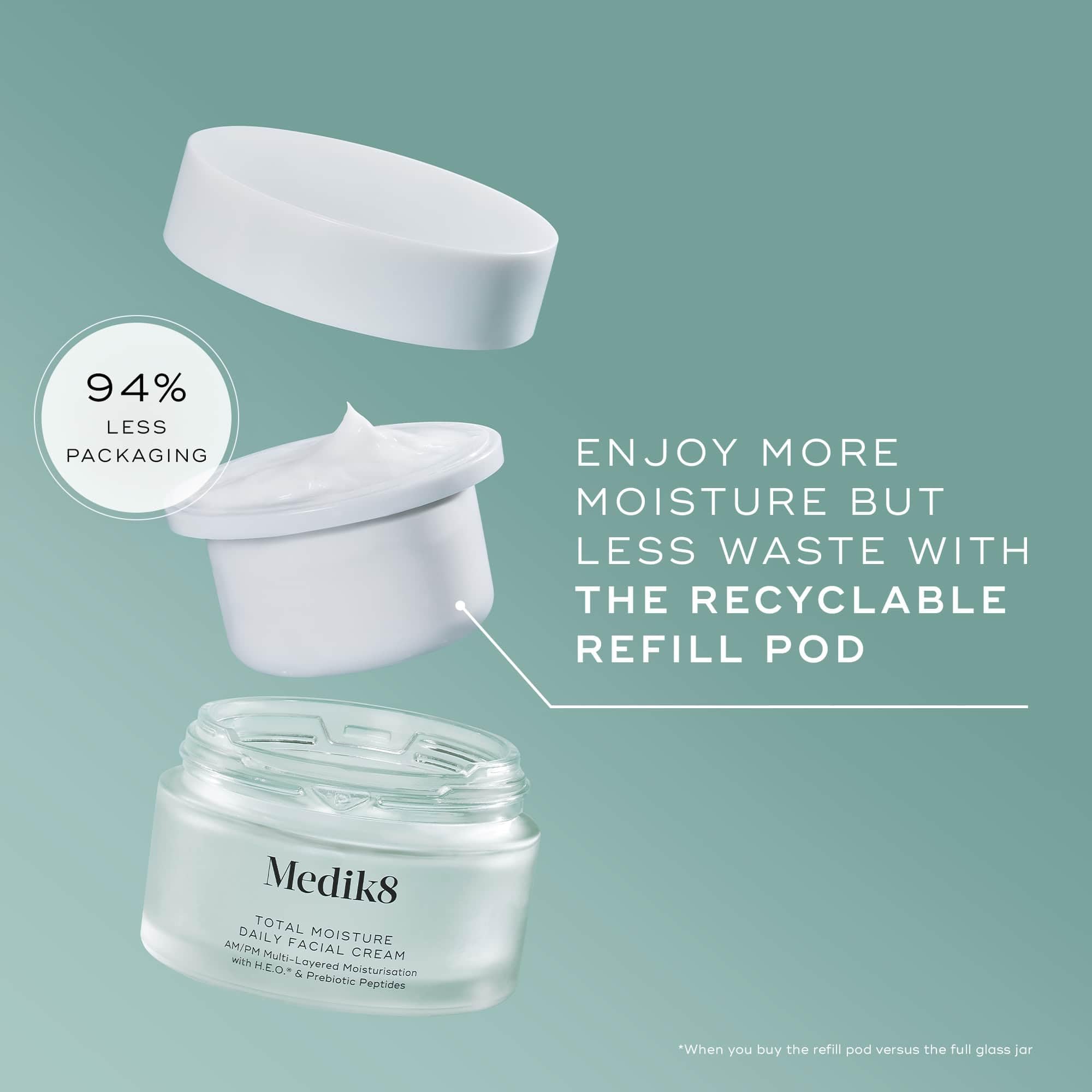 Medik8 Total Moisture Daily Facial Cream – Hyaluronic Acid Moisturiser, Day & Night Face Cream, Clinically Proven Instant, Deep & Lasting Moisturisation, Fragrance-Free For All Skin Types – 50 ml