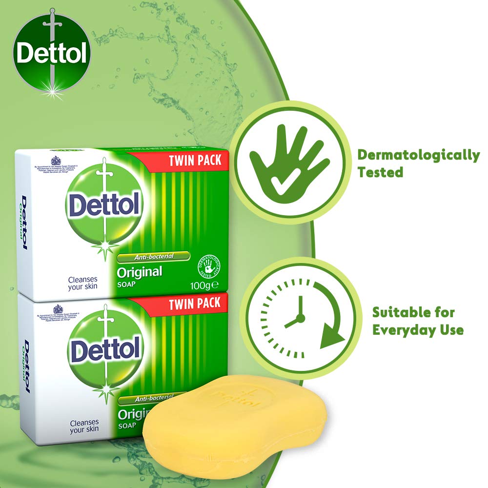 Dettol Antibacterial and Moisturings Bar Soap Original, Pack of 12 Halalzen