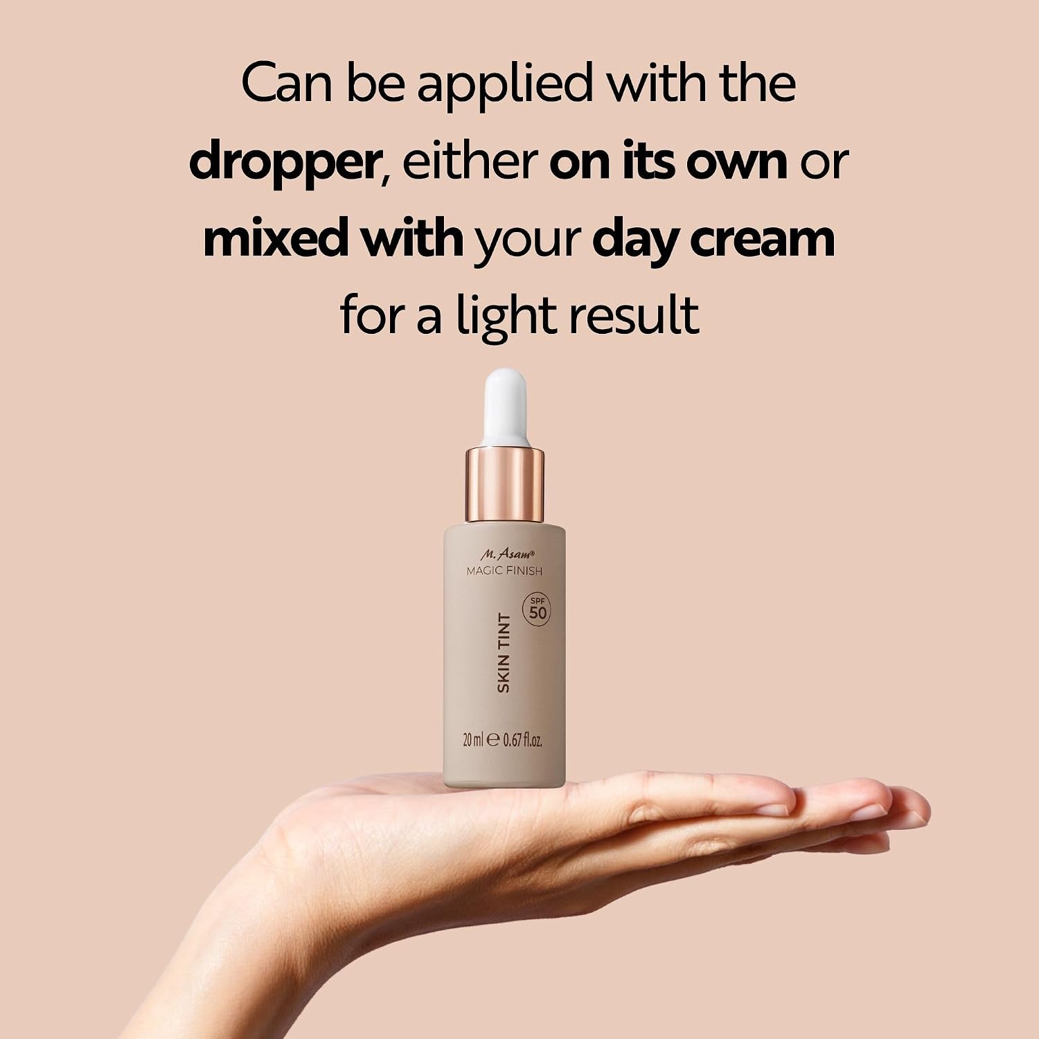 M. Asam MAGIC FINISH Skin Tint Foundation SPF 50 Cool Honey (20ml) - Lightweight Foundation, Tinted Moisturiser, Natural Glow Skin Tint Makeup With Sunscreen SPF 50 Protection Halalzen