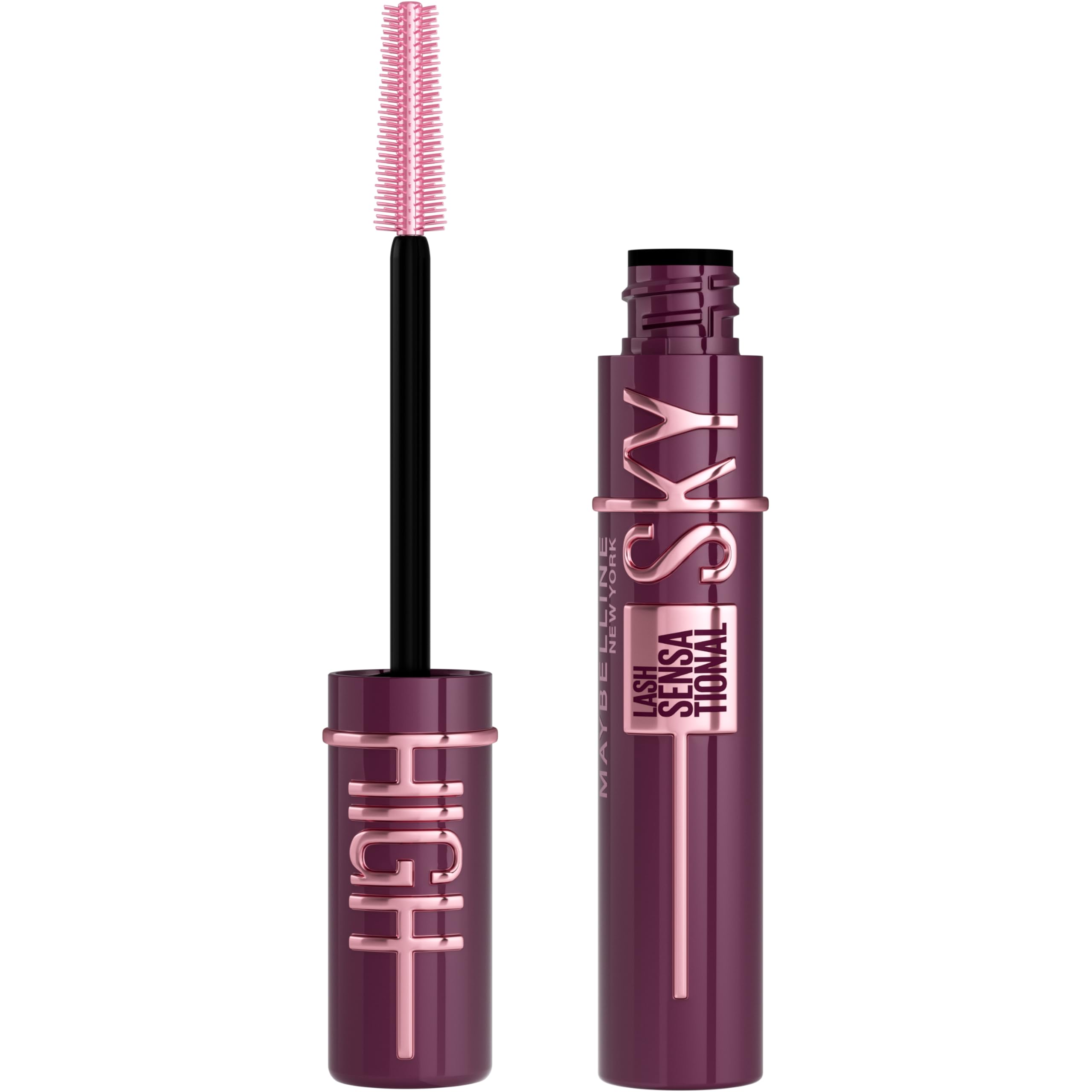 Maybelline Lash Sensational Sky High Washable Mascara Make-up, Volumen, Verlängerung, Definition, Schwung, Multiplikation, aufbaufähige Formel, Very Black, 1 Stück