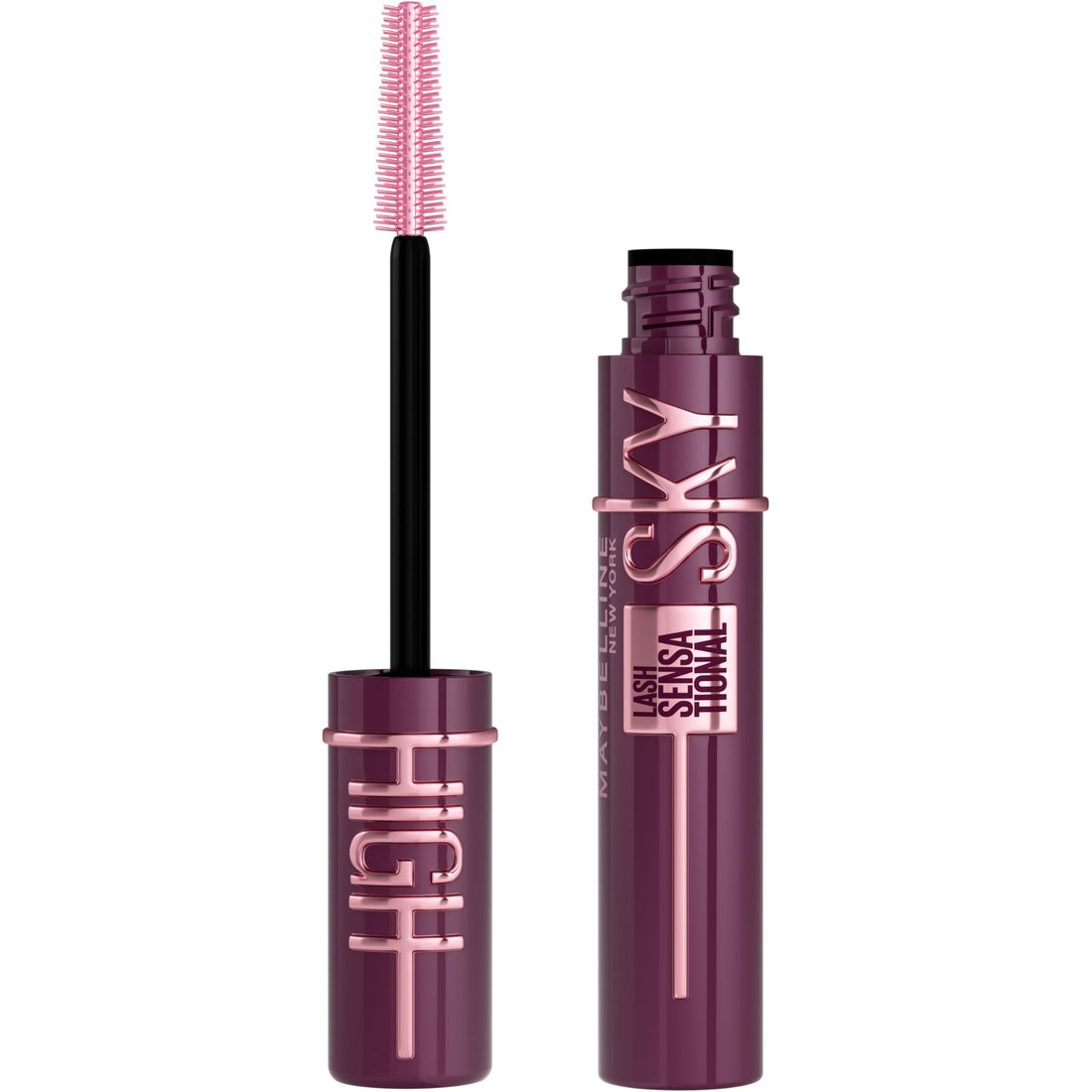 Maybelline Lash Sensational Sky High Washable Mascara Make-up, Volumen, Verlängerung, Definition, Schwung, Multiplikation, aufbaufähige Formel, Very Black, 1 Stück