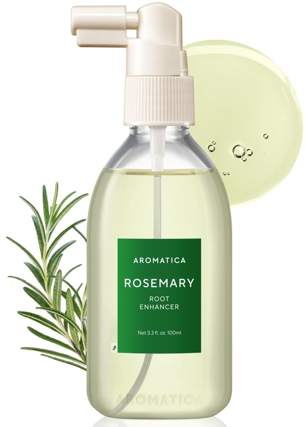 AROMATICA Root Enhancer Rosemary water spray for hair growth – Flaky & Itchy & Dry Scalp Treatment – Hair Oil for Scalp Exfoliator & Detox – Free from Sulfate, Silicone, and Paraben (100ml)