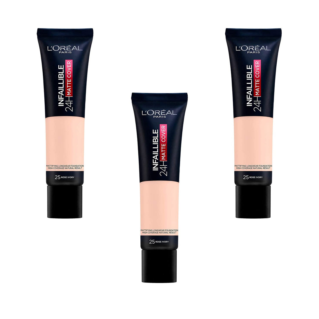 L'Oreal Paris Cover Liquid Foundation, With 4% Niacinamide, Long Lasting, Natural Finish, Available in 20 Shades, SPF 25, Infallible 32H Matte Cover, Shade 110, 30ml Halalzen