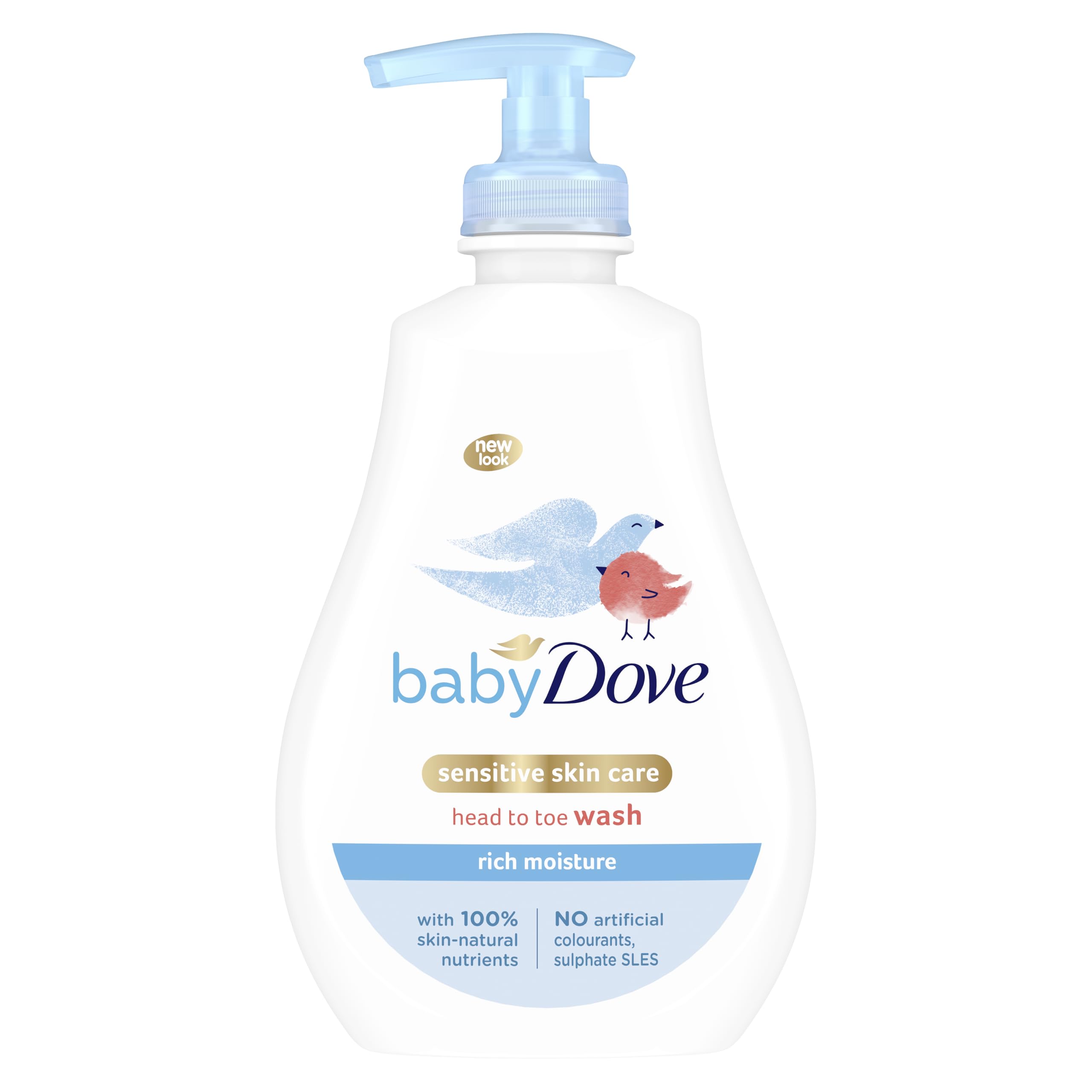 Baby Dove Rich Moisture Head to Toe Wash - Gentle & Nourishing Hair and Body Wash for Babies, Tear-Free Formula, Delicate Fragrance, Keeps Hair and Skin Soft, Ideal for Newborns - 400ml, Pack of 3