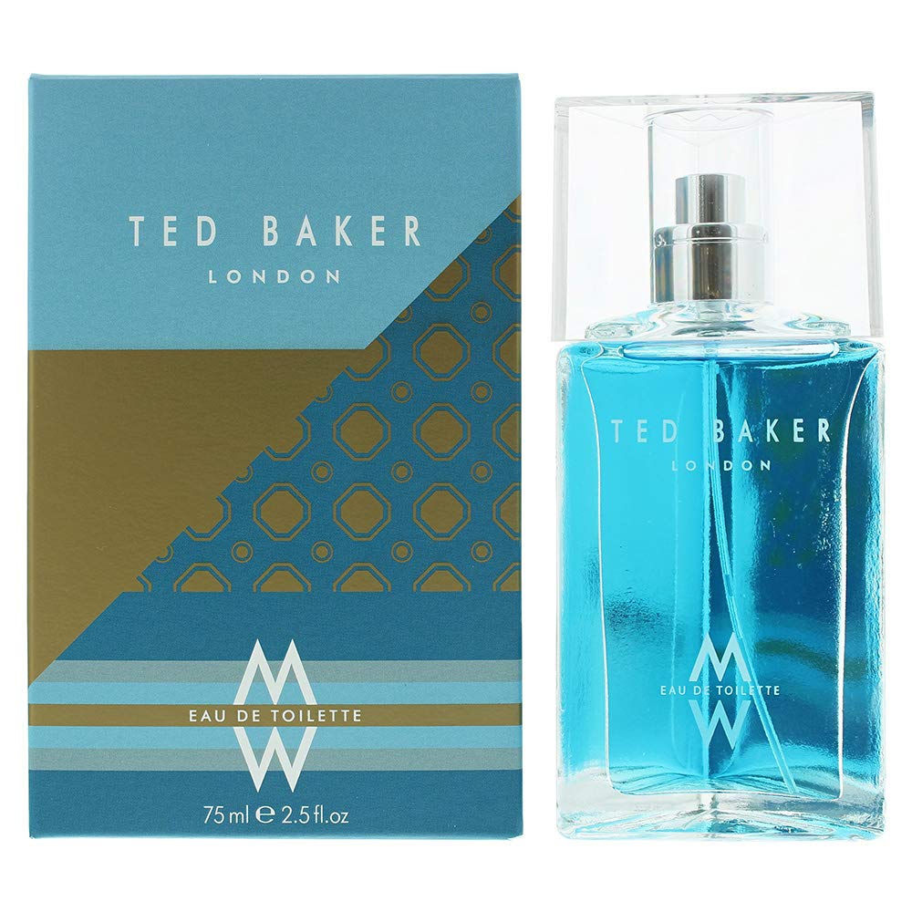 Ted Baker M Eau De Toilette Men's Fragrance Fresh Citrus Spicy Scent with Mandarin, Bergamot, Black Pepper, Amber Vetiver Musk Long Lasting EDT Spray for Men & Teens 2.5 fl oz / 75ml