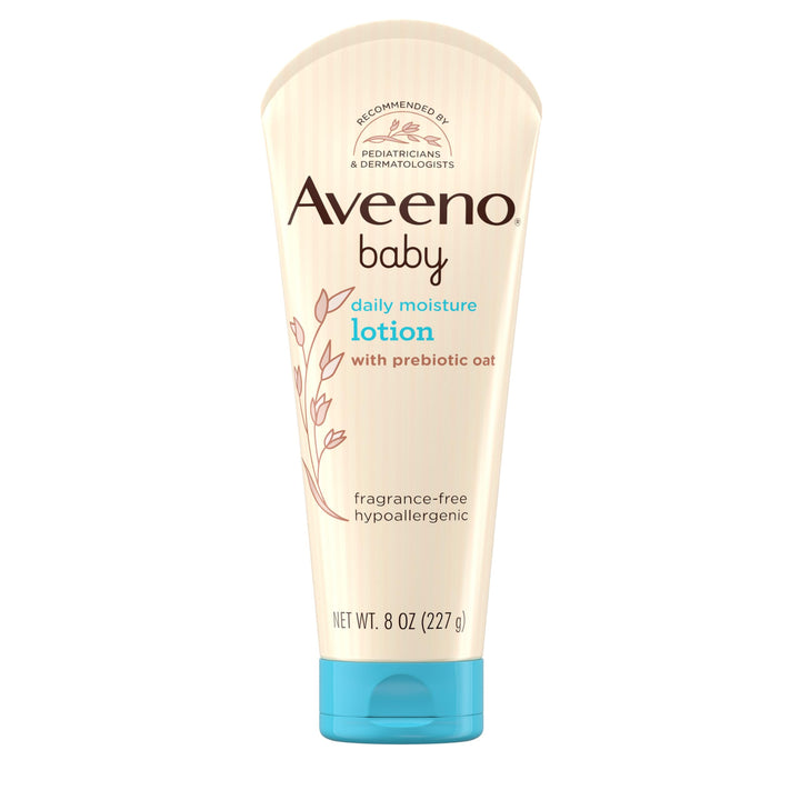 Aveeno Baby Daily Moisture Body Lotion for Sensitive Skin, Hypoallergenic Moisturizing Baby Lotion with Nourishing Oatmeal to Deeply Moisturize Baby's Skin, Fragrance-Free, 18 fl. oz Halalzen