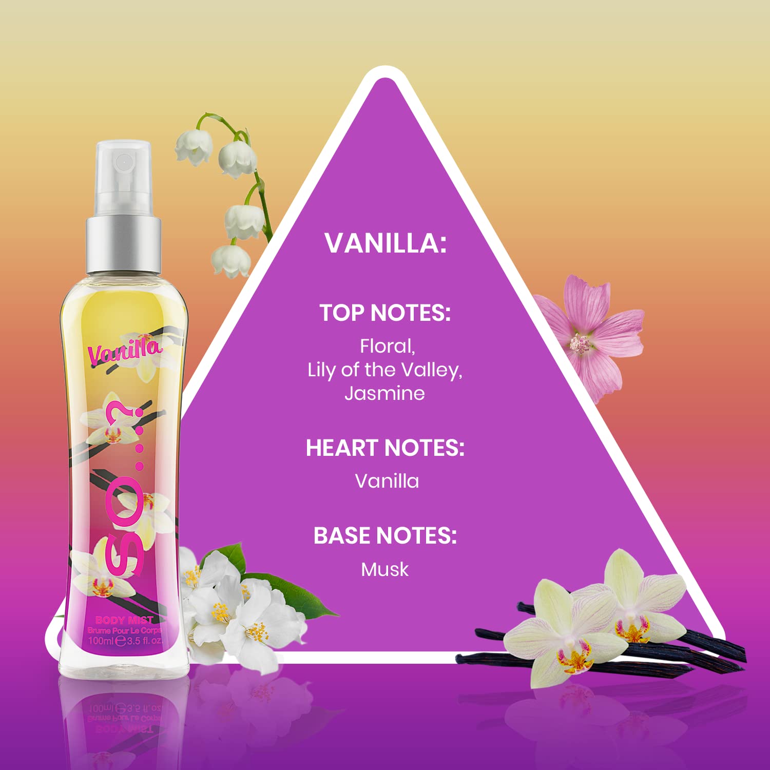 Body Mist By So…? Womens Vanilla Body Mist Fragrance Spray, Travel Size, 100 ml, 1 piece Halalzen