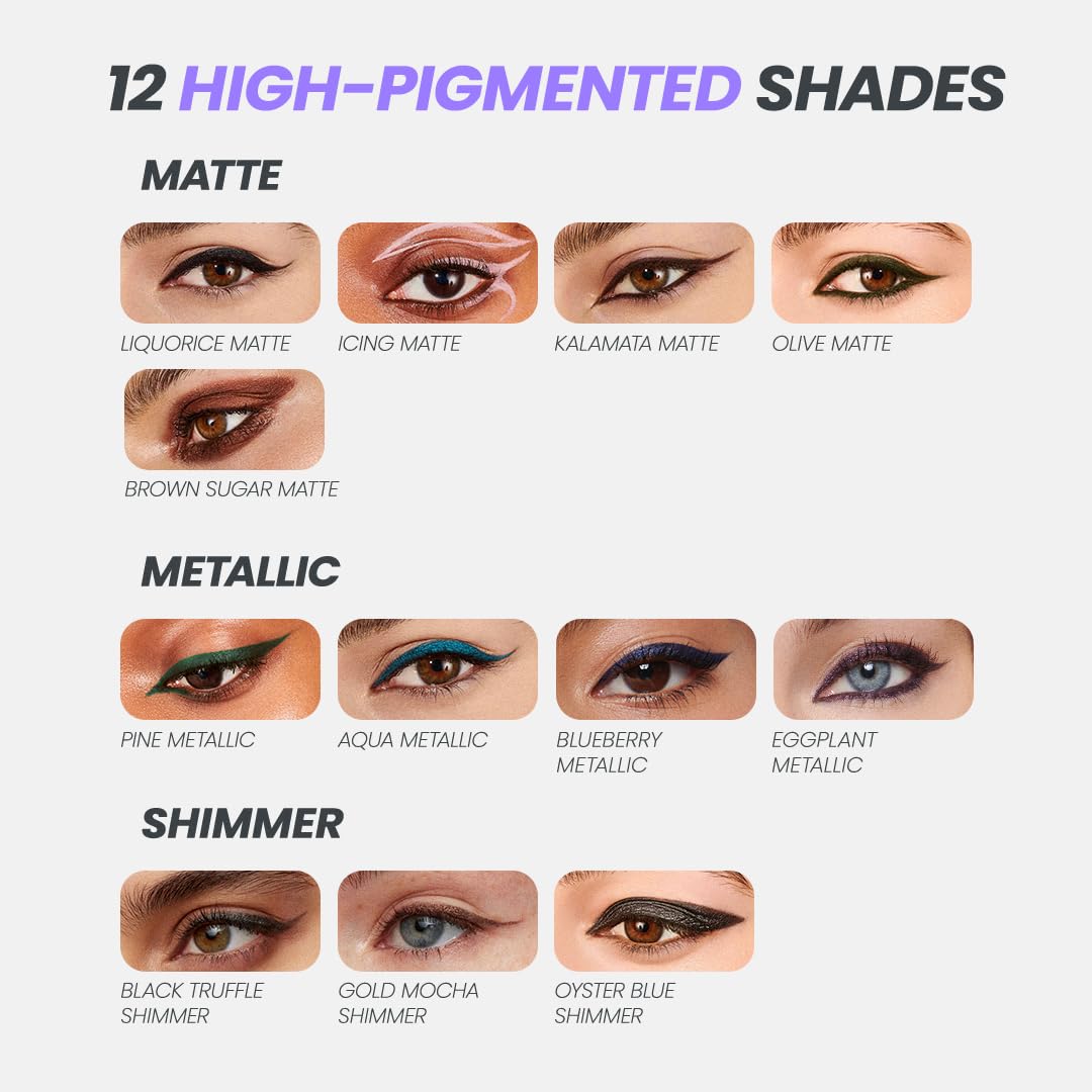 Wonderskin Eyeliner Pencil, 1440 Longwear Deep Black Eyeliner Pencil - Waterproof, Sharpenable & Smudge Proof (Liquorice)