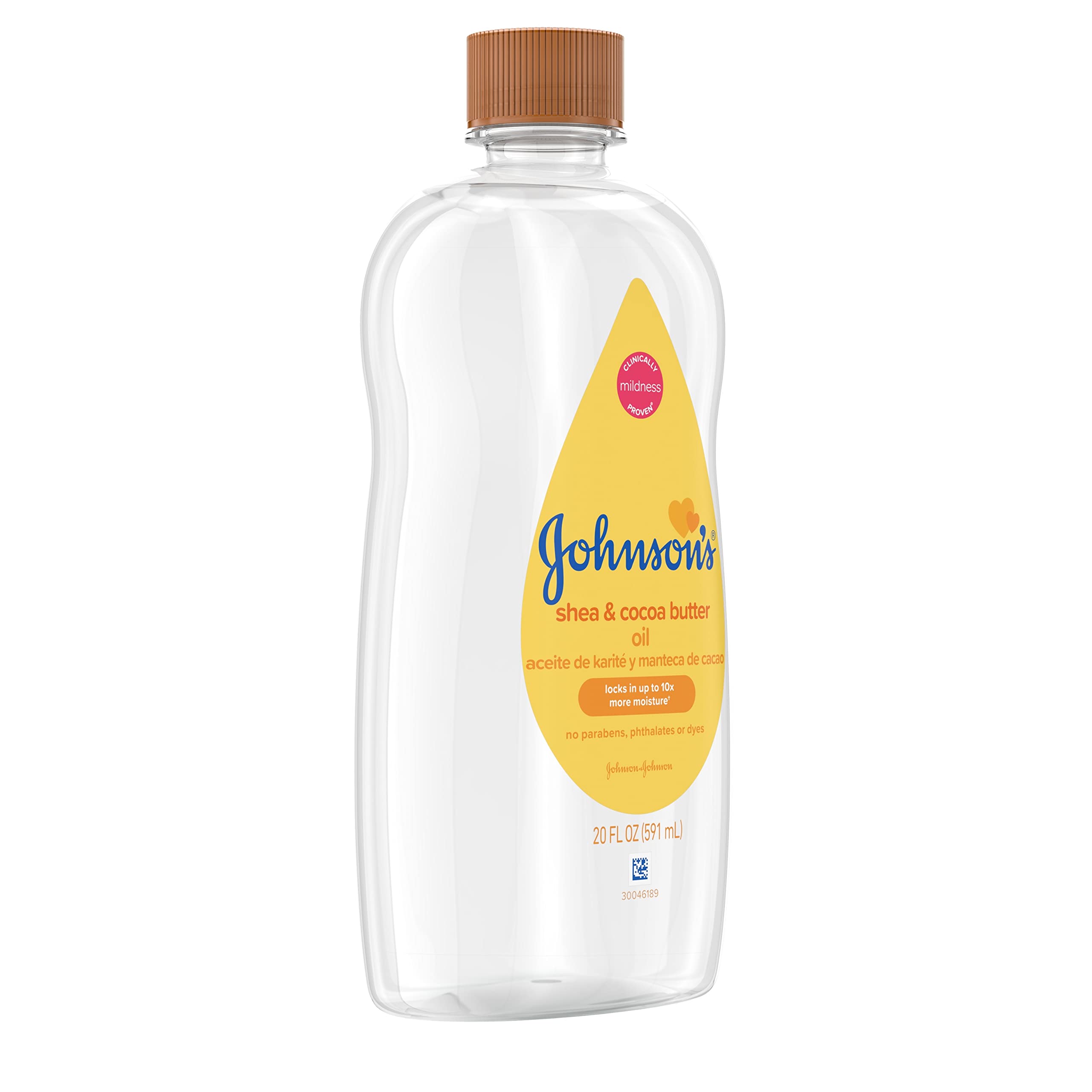 Johnson's Baby Oil, Mineral Oil Enriched with Shea & Cocoa Butter to Prevent Moisture Loss, Hypoallergenic, 20 fl. oz Halalzen