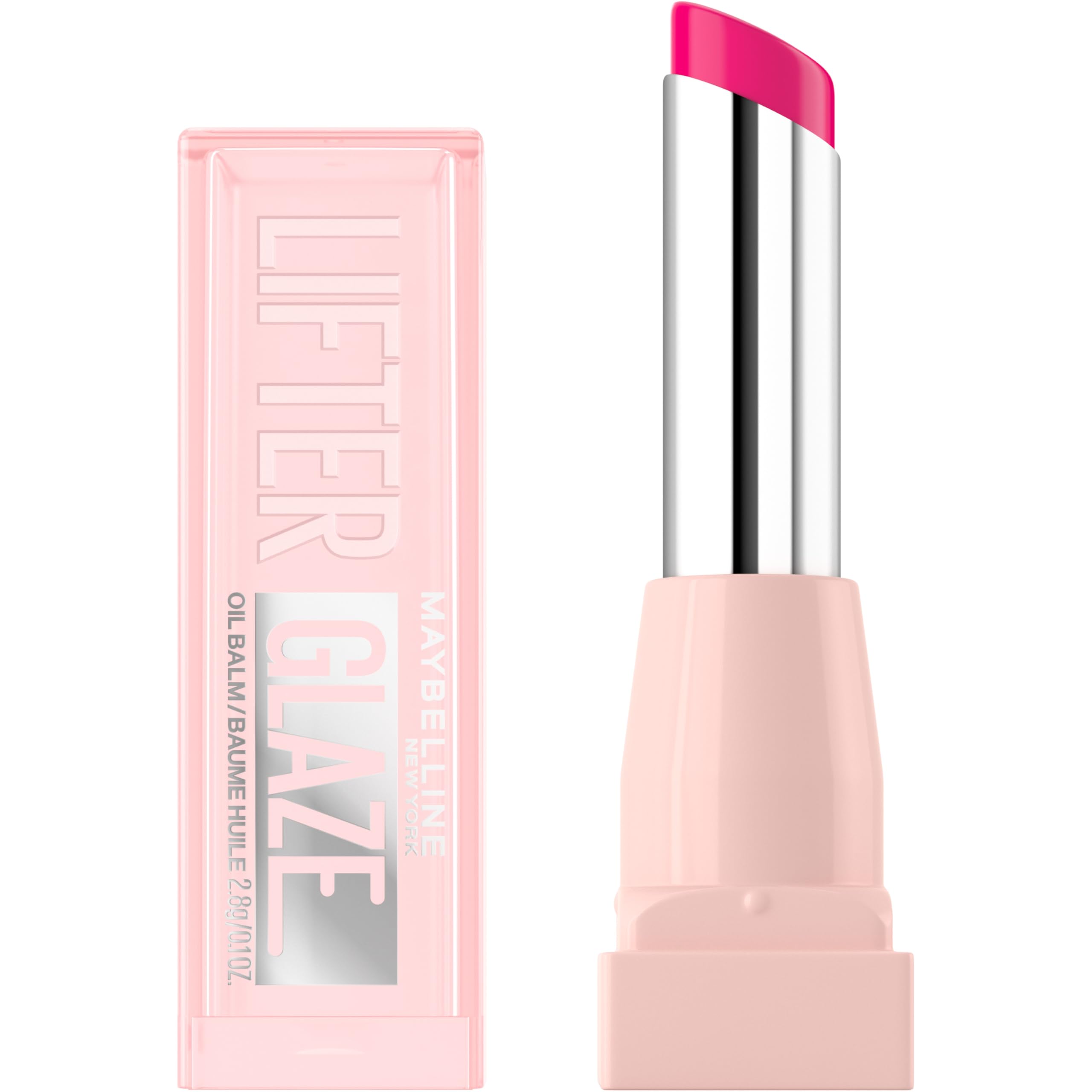 MAYBELLINE Lifter Glaze Oil Balm with Hyaluronic Acid and Hydrating Oil Blend, Lip Balm with 24HRs of Smooth, Moisturizing Shine, Pink Drip (Sheer Baby Pink) Halalzen