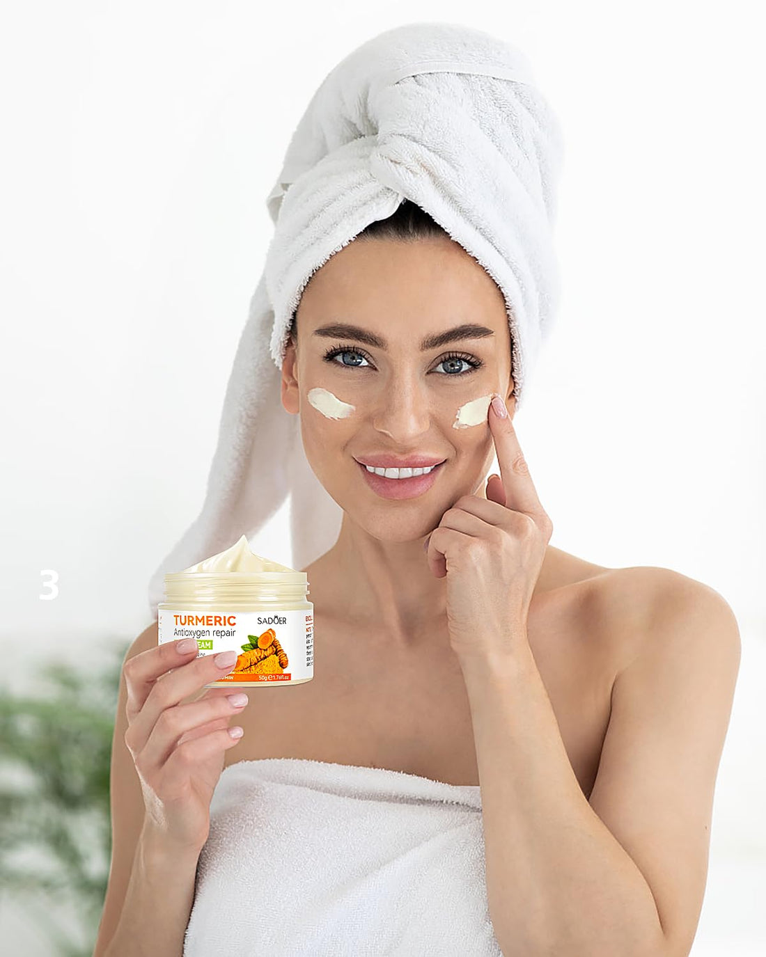 Turmeric Face Cream, Brightening Face Cream for Radiant&Glowing Skin,Dark Spot Corrector Age Spot Remover,Anti Aging,Natural Turmeric Cream Skin Care,Vitamin C Moisturiser for Face Halalzen