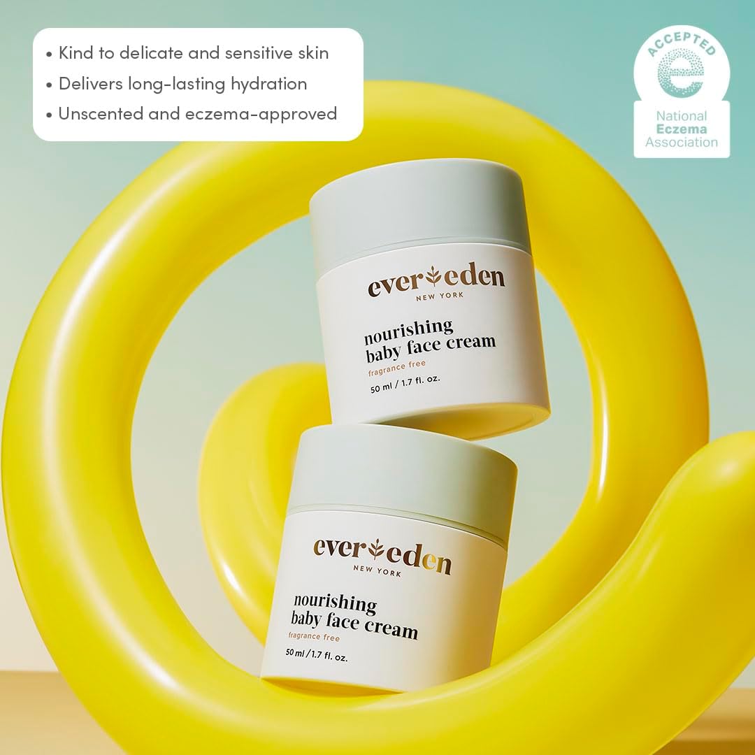 Evereden Nourishing Baby Face Cream 1.7 oz. | Non-Toxic and Fragrance-Free Baby Face Lotion | Rich, Non-Greasy Moisturizing Cream | Moisturizer with Clean Ingredients