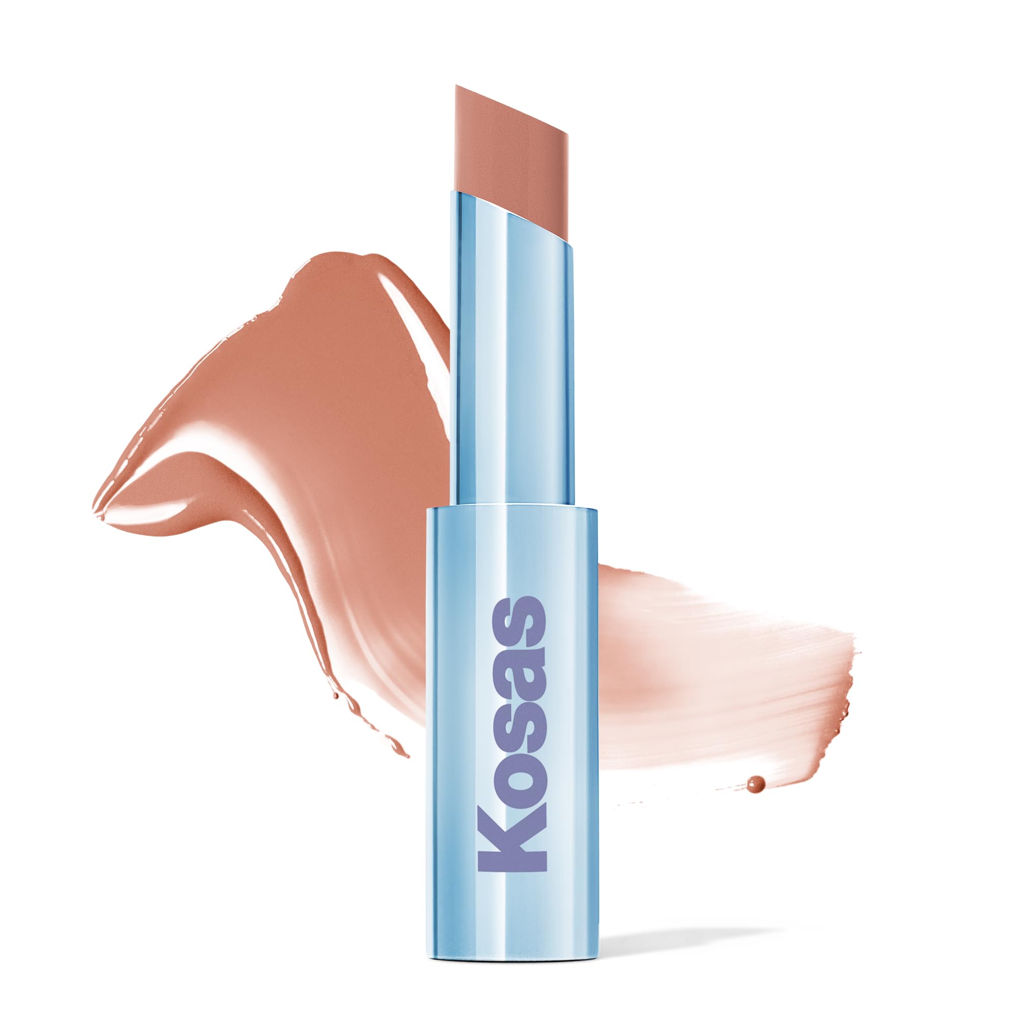 Kosas Wet Stick Moisturizing Shiny Sheer Lipstick with Ceramides, Hyaluronic acid, Peptides and Mango Butter - Soothes, Softens, and Moisturizes Lips – Heatwave
