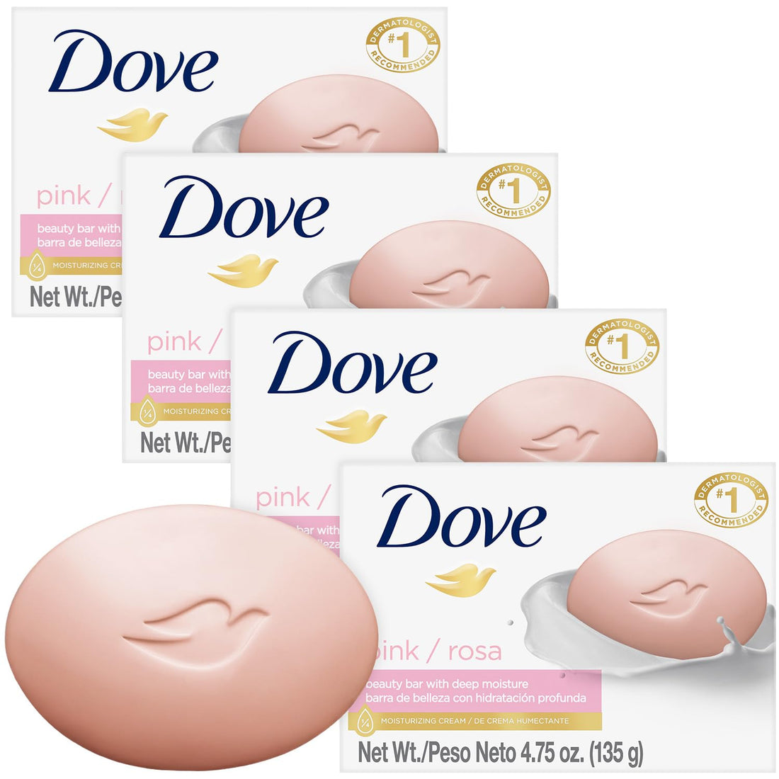 Dove Beauty Bar Soap Shea Butter, 8 Bars for Nourished, Radiant Skin, Enriches Skin 3.75 oz
