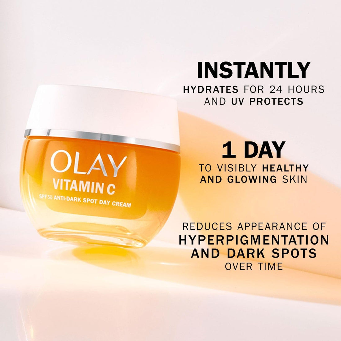 Olay Vitamin C Serum for Face, Skincare with AHA and Niacinamide at 99 Percent Purity, Brightening Skin Care with 3 Actions: Anti Dark Spot Action, Evens, Hydrates, Non Greasy, Non Sticky, 40ml