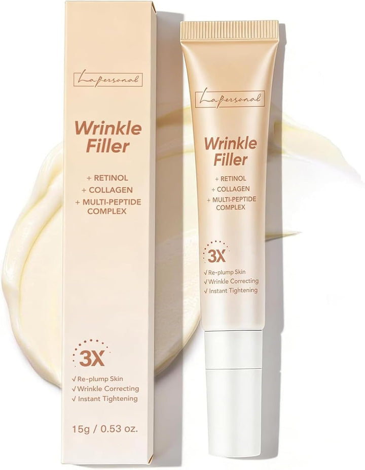 LA.PERSONAL Wrinkle Filler Cream, Wrinkles Cream for Eye and Face, Firming & Lifting, Deep Hydrating & Smoothing Skincare, Eye Cream with Collagen Renewal & Plump Skin, for Men & Women, 15g