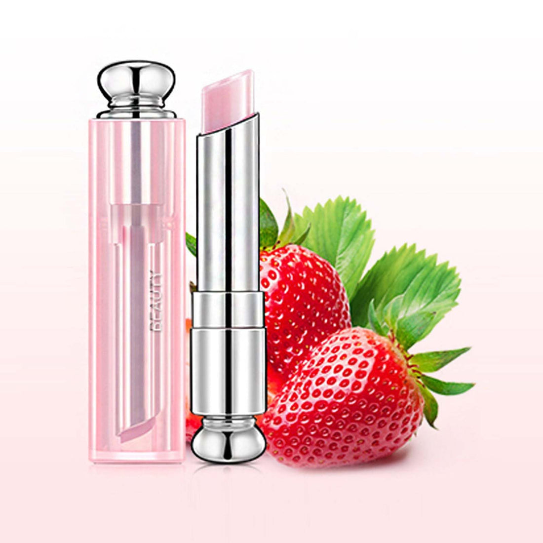 24h Moisturising Lip Balm & Oil with Natural Oils, Hydrating Lip for Repair & Protection (Strawberry)