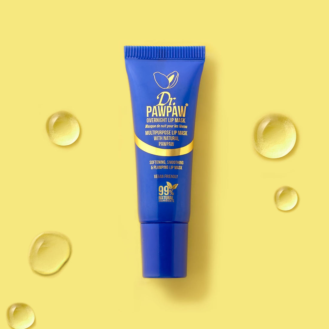 Dr.PAWPAW Overnight Lip Mask 10ml, Natural Hydrating Lip Treatment with Pawpaw Aloe Vera Olive Oil and Peptides, Vegan Balm to Smooth and Plump Lips Overnight Halalzen