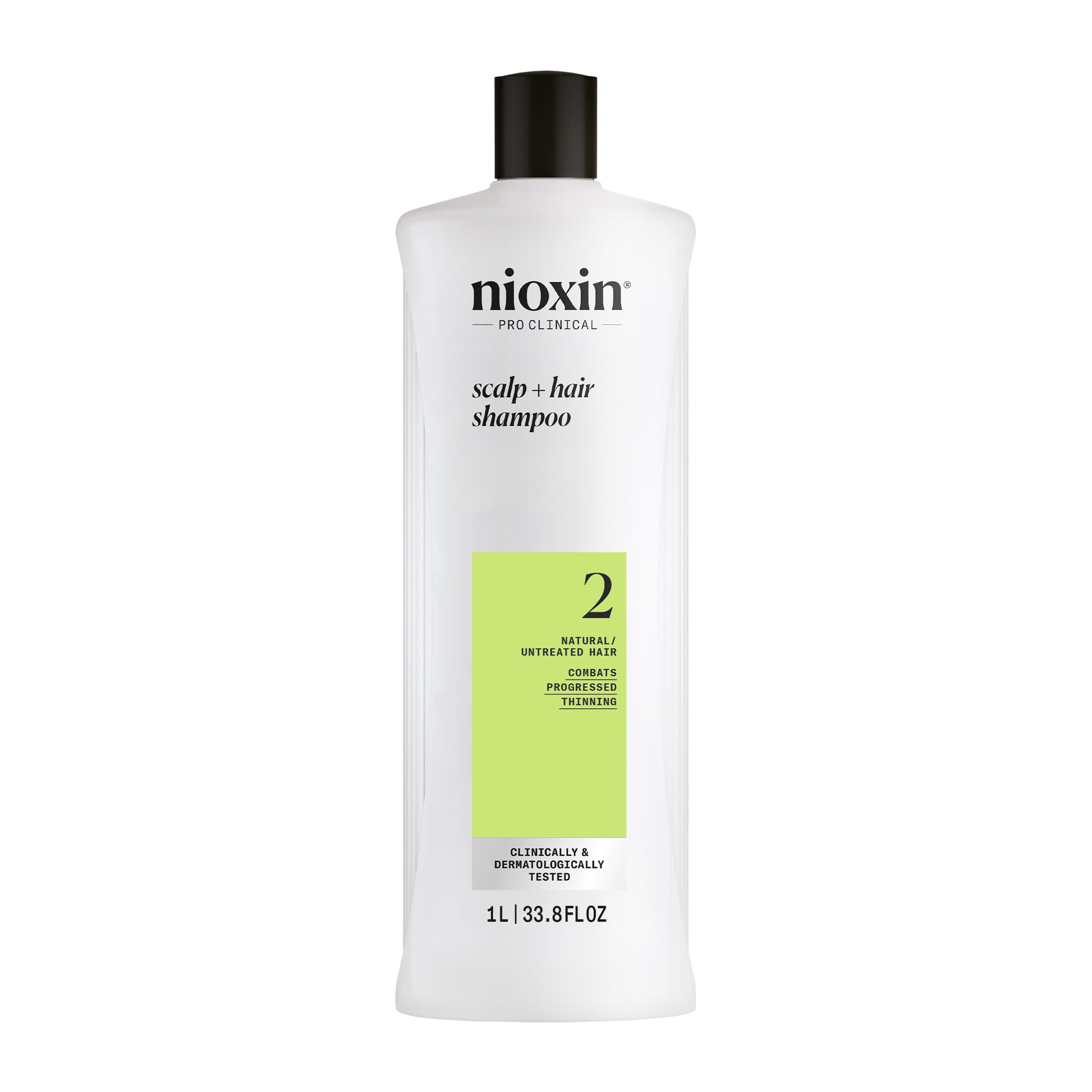 Nioxin System 2 - Hair Thickening System For Natural Hair with Progressed Thinning - Biotin & Niacinamide - Shampoo, Conditioner, Serum