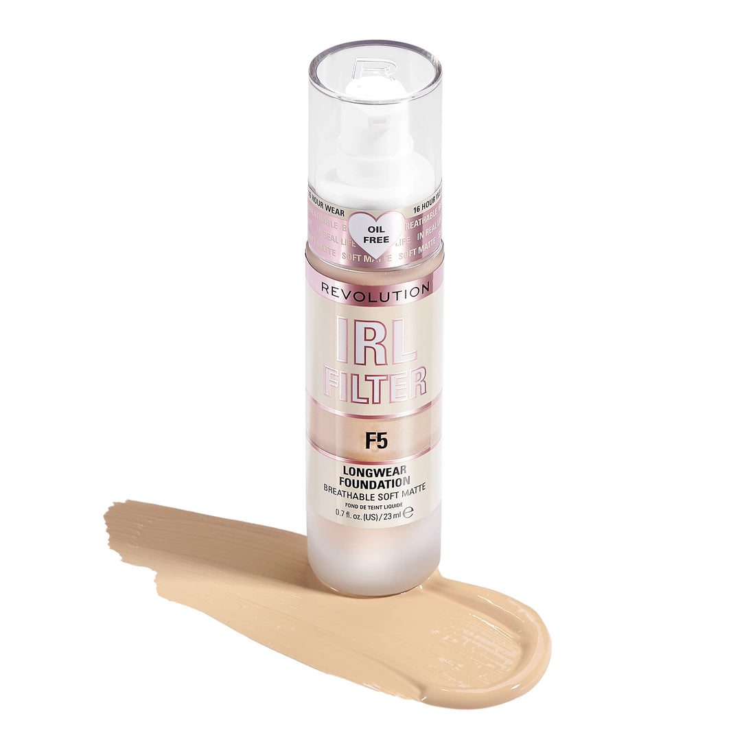 Makeup Revolution IRL Filter, Longwear Foundation, Medium to Full Coverage, Matte Finish, 16 Hour Wear, F5, Fair To Light Skin Tones, 23ml Halalzen