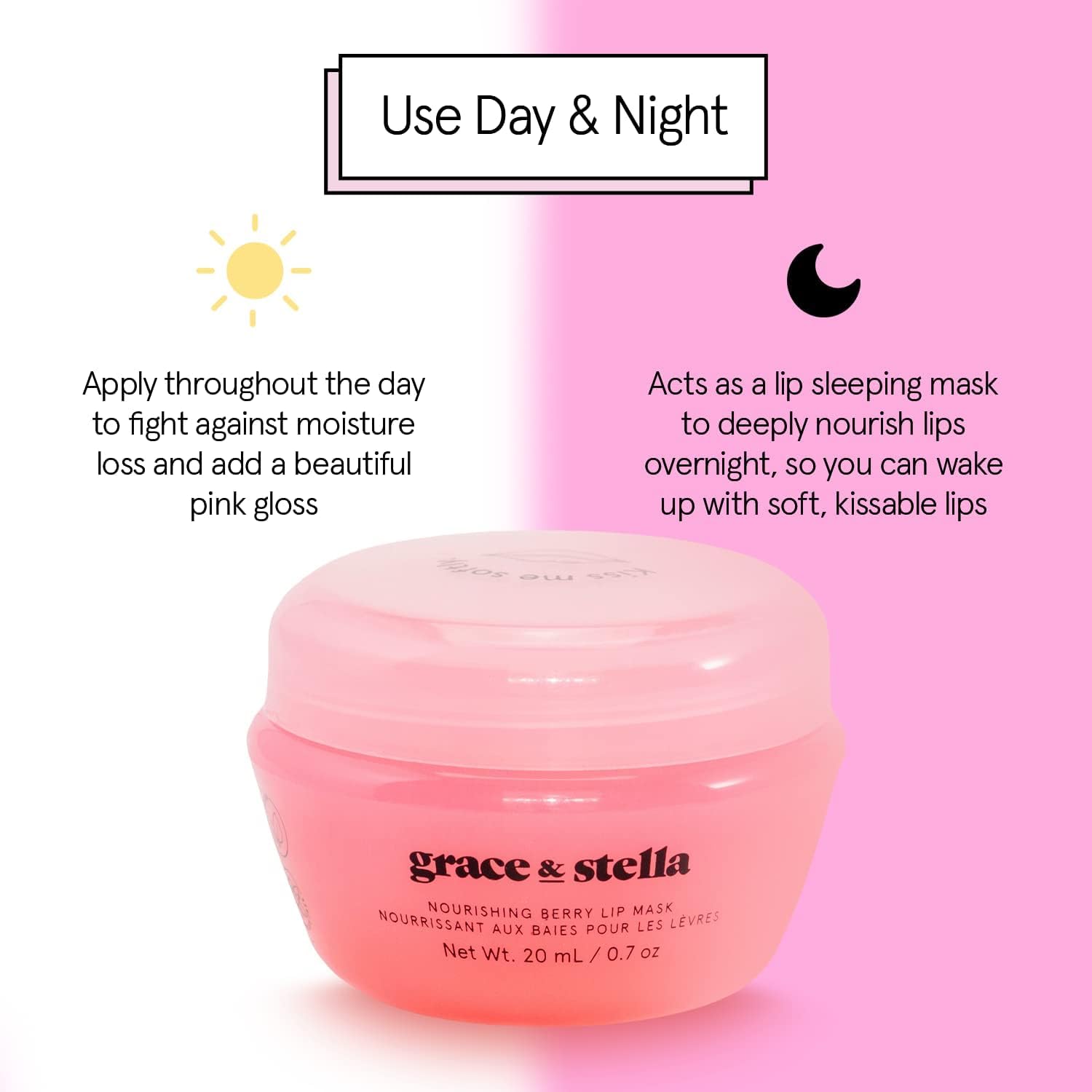 Award Winning Nourishing Berry Lip Mask - Lip Balm For Very Dry Lips - Lip Moisturizer Overnight & Lip Treatment & Lip Sleeping Mask - Vegan Cruelty-Free Lip Care Products by grace and stella Halalzen