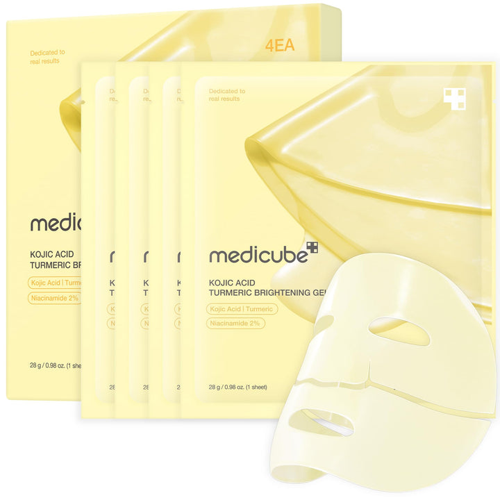 medicube Jelly Gel Mask with Brightening Kojic Acid Turmeric | Overnight Face Mask for Glass Glow Skin | Elasticity, Hydrating, Firming and Radiance Boosting | Korean Skincare, 28g x 4ea Halalzen