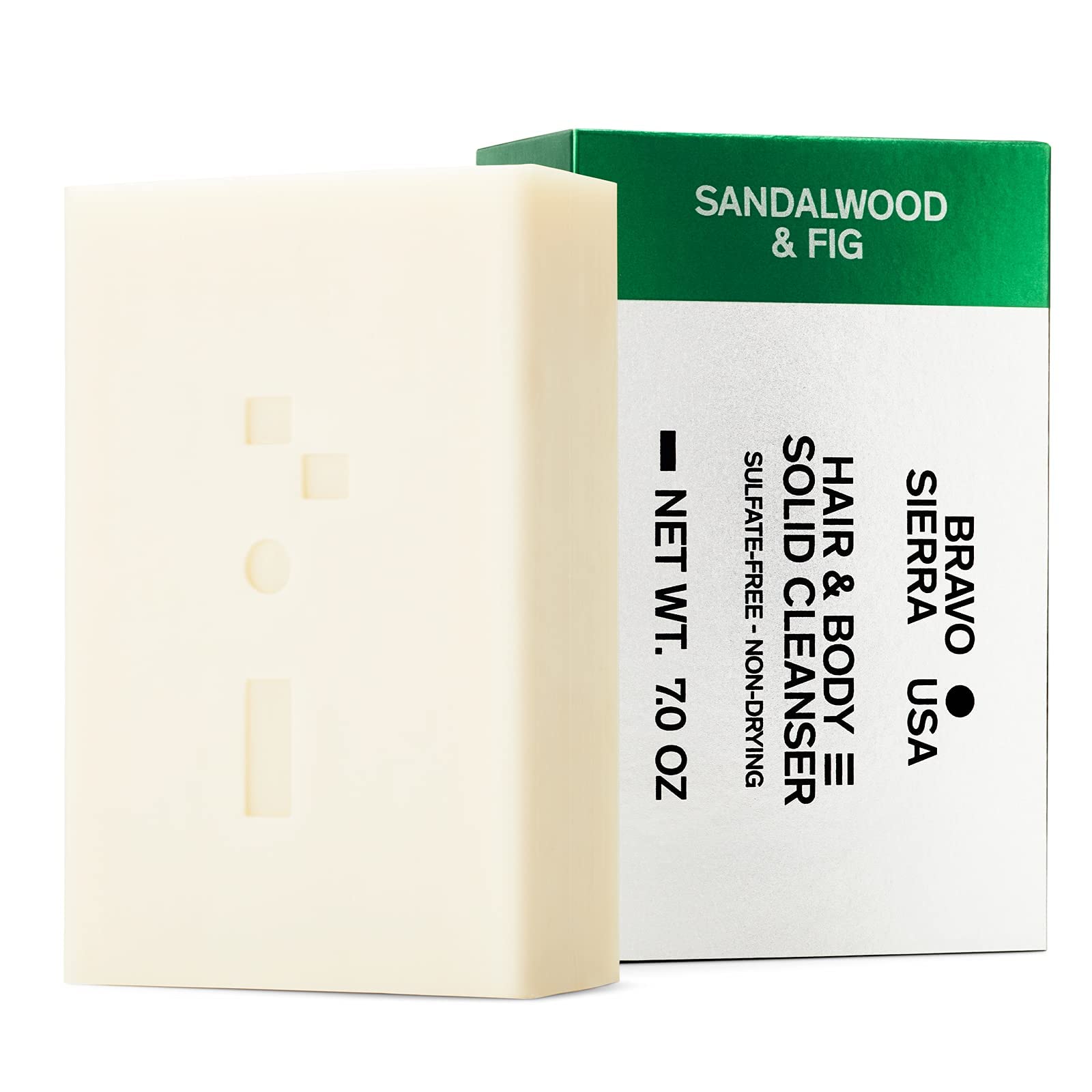 Bravo Sierra Pain de Savon Corps et Cheveux Tout-en-Un - Fève Tonka & Citron, 200 g - Noix de Coco, Beurre de Karité et Farine d'Avoine pour une Peau Douce et des Cheveux Sains
