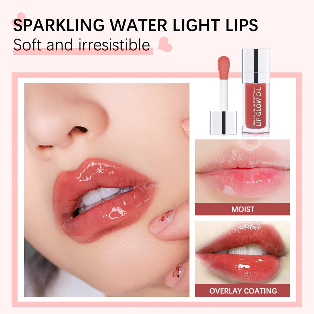 3PCS Hydrating Lip Glow Oil Long Lasting Plumping Lip Gloss Transparent Toot Lip Balm Moisturizing Lip Oil Repairing Lip Lines and Prevents Dry Cracked for Lip Care and Dry Lips 1#+2#+3#